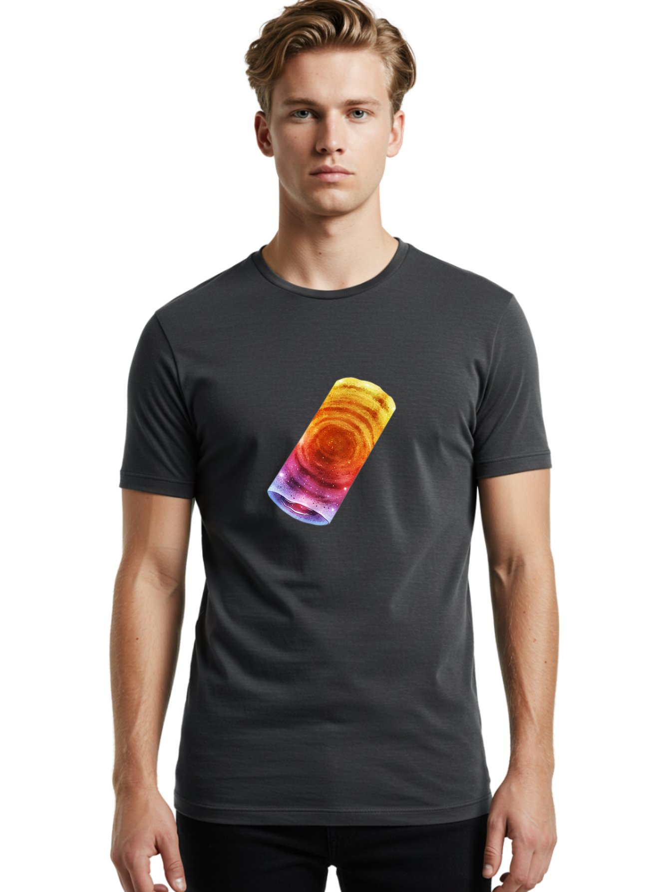 Galaxy-Dosa Men'S Graphic Tee, 100% Cotton, Comfortable Casual Summer Wear, Machine Washable, Cinnamon Swirl Pastry, Sweet Treat, Baked Goods, Delicious Dessert, Swirly Design, Orange And Purple Hues, Sweet Aroma, Tasty Pastry Baa706 30