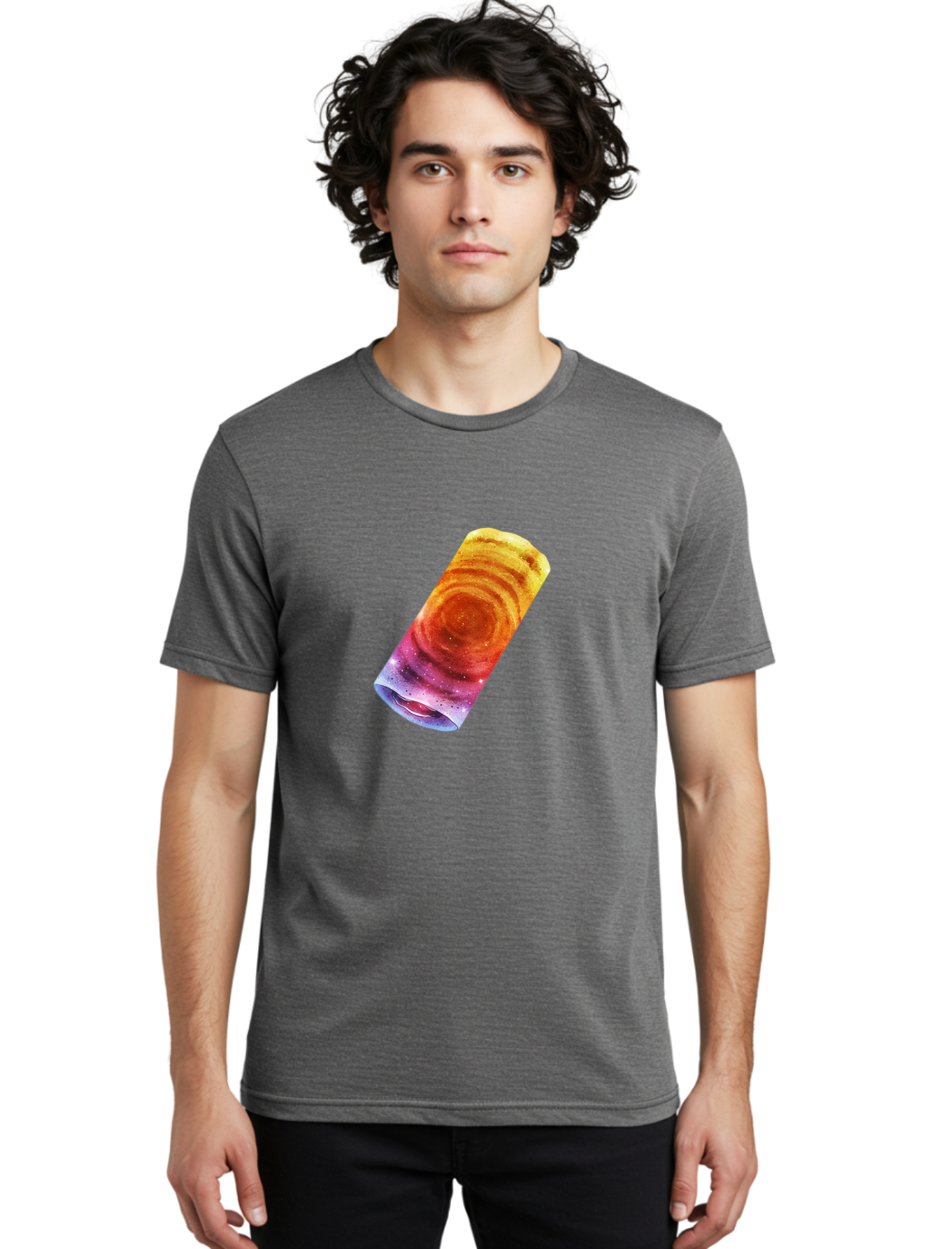 Galaxy-Dosa Men'S Graphic Tee, 100% Cotton, Comfortable Casual Summer Wear, Machine Washable, Cinnamon Swirl Pastry, Sweet Treat, Baked Goods, Delicious Dessert, Swirly Design, Orange And Purple Hues, Sweet Aroma, Tasty Pastry Baa706 20