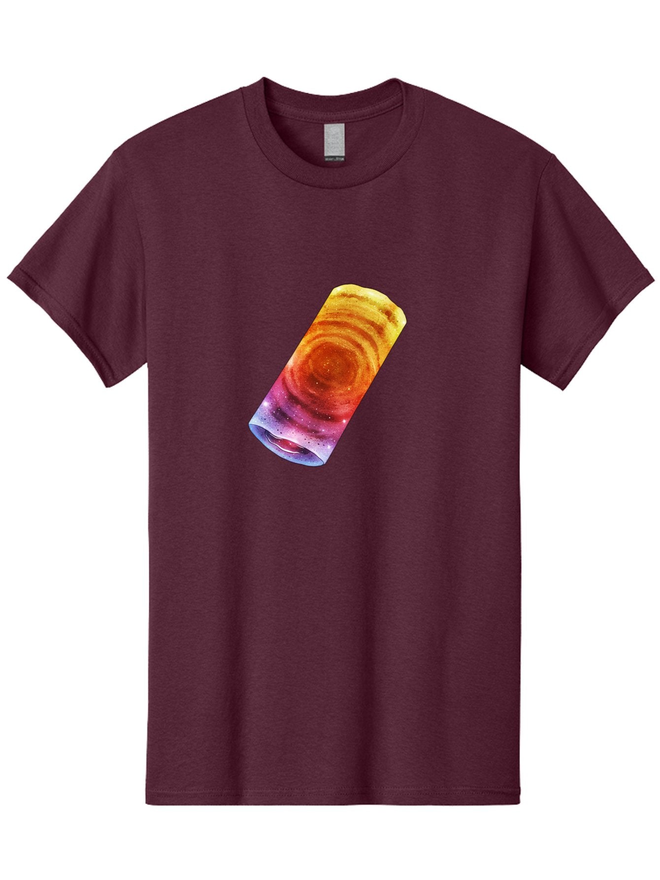 Galaxy-Dosa Men'S Graphic Tee, 100% Cotton, Comfortable Casual Summer Wear, Machine Washable, Cinnamon Swirl Pastry, Sweet Treat, Baked Goods, Delicious Dessert, Swirly Design, Orange And Purple Hues, Sweet Aroma, Tasty Pastry Baa706 12