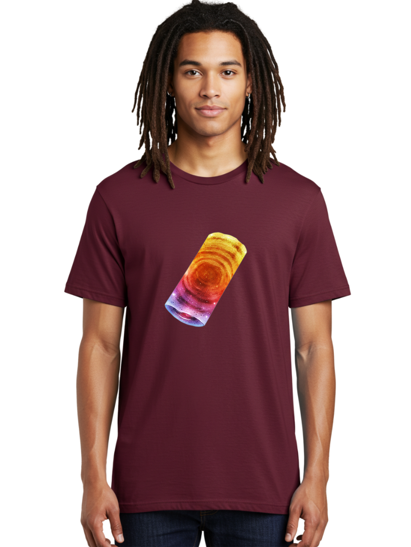 Galaxy-Dosa Men'S Graphic Tee, 100% Cotton, Comfortable Casual Summer Wear, Machine Washable, Cinnamon Swirl Pastry, Sweet Treat, Baked Goods, Delicious Dessert, Swirly Design, Orange And Purple Hues, Sweet Aroma, Tasty Pastry Baa706 6