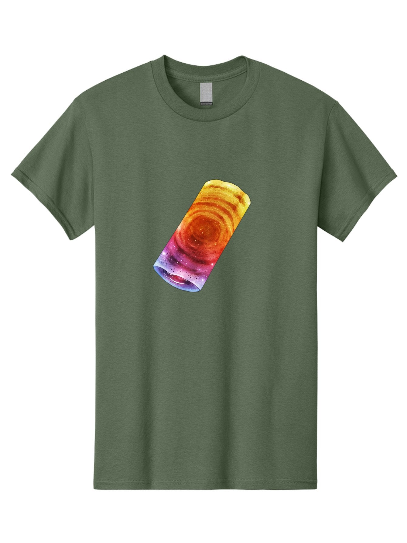 Galaxy-Dosa Men'S Graphic Tee, 100% Cotton, Comfortable Casual Summer Wear, Machine Washable, Cinnamon Swirl Pastry, Sweet Treat, Baked Goods, Delicious Dessert, Swirly Design, Orange And Purple Hues, Sweet Aroma, Tasty Pastry Baa706