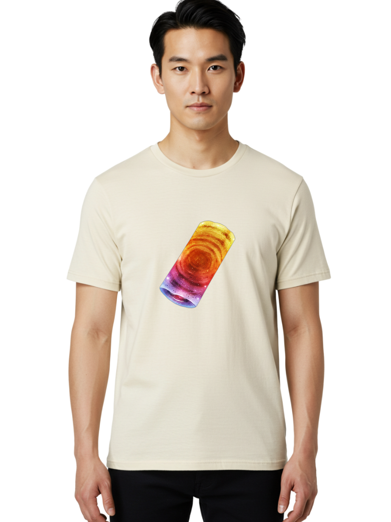 Galaxy-Dosa Men'S Graphic Tee, 100% Cotton, Comfortable Casual Summer Wear, Machine Washable, Cinnamon Swirl Pastry, Sweet Treat, Baked Goods, Delicious Dessert, Swirly Design, Orange And Purple Hues, Sweet Aroma, Tasty Pastry Baa706 16