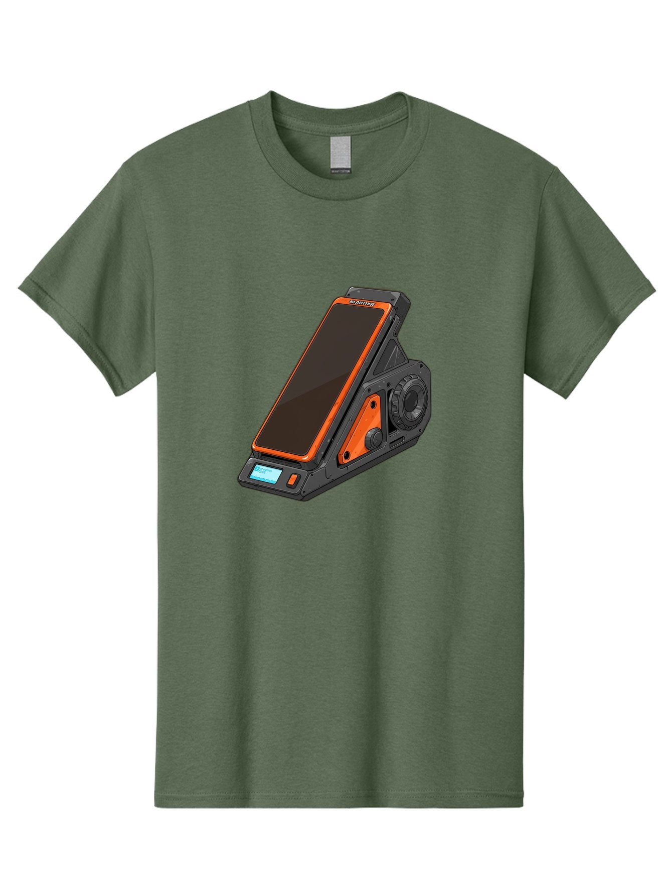 Gaming-Phone-Holder Men'S Graphic Tee, 100% Cotton, Comfortable Casual Summer Wear, Machine Washable, Smartphone With Gaming Features, Orange Accents, Black Design, Futuristic Technology, Gaming Phone, High-Performance Device, Baa708 15