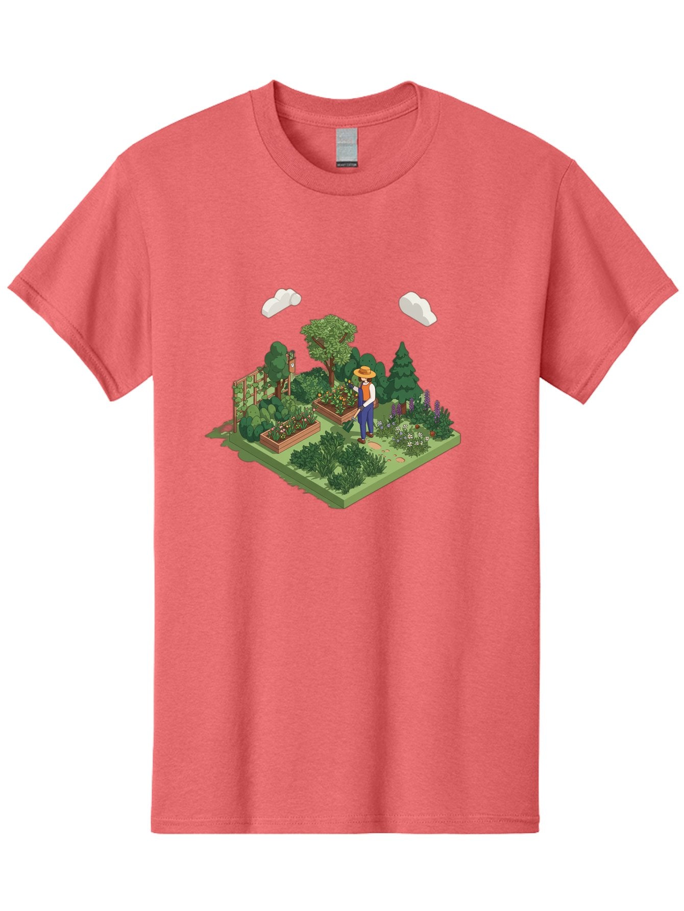 Gardener-In-Garden Men'S Graphic Tee, 100% Cotton, Comfortable Casual Summer Wear, Machine Washable, Gardener Tending Plants, Lush Greenery, Vibrant Flowers, Serene Atmosphere, Gardening Activities, Outdoor Space, Cultivating Nature, Baa715 14