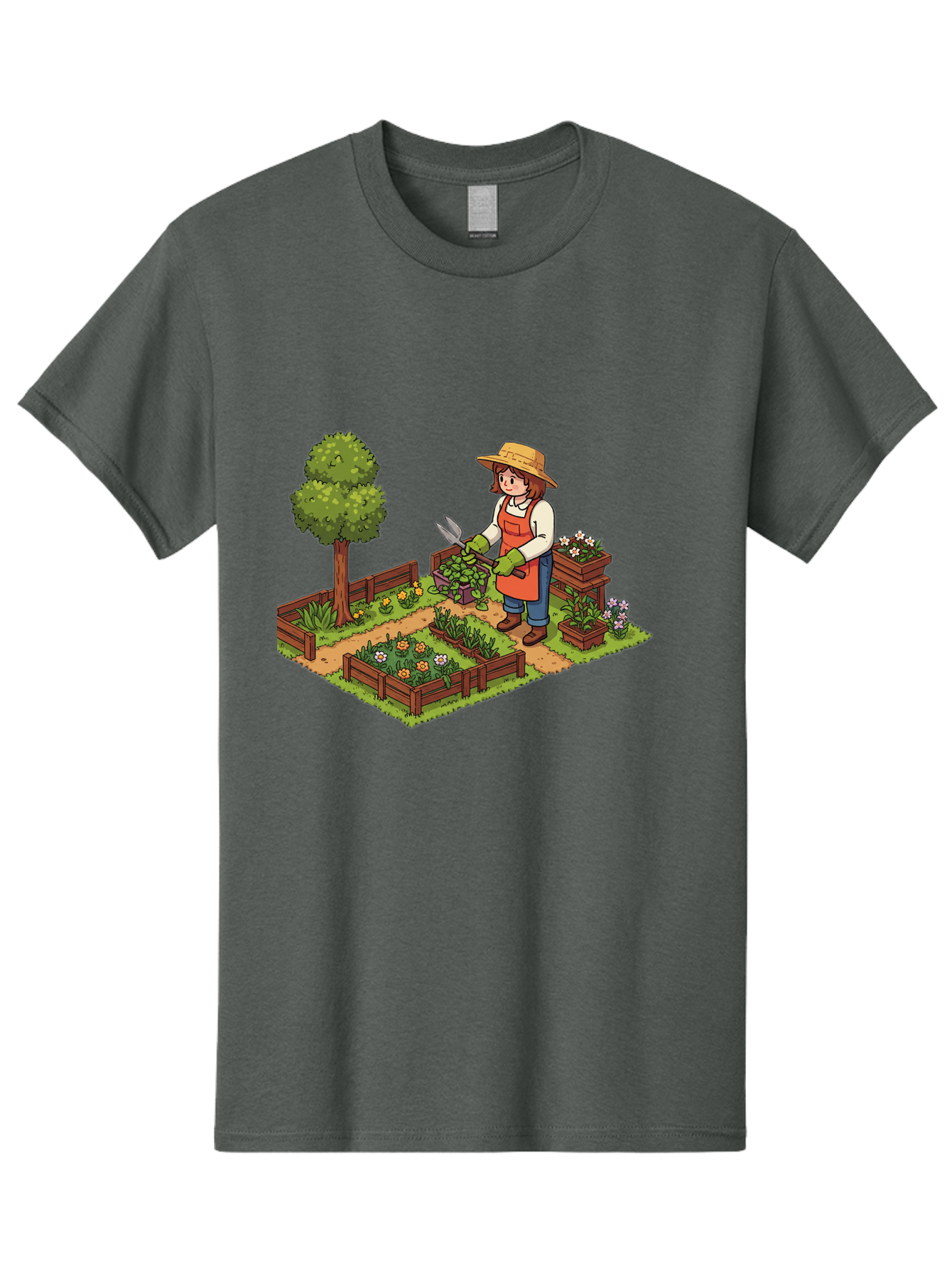 Gardener Men'S Graphic Tee, 100% Cotton, Comfortable Casual Summer Wear, Machine Washable, Gardening, Flower Gardening, Gardening Tools, Gardening Apron, Gardening Hat, Gardening Gloves, Potted Plants, Gardening Scenery, Serene Garden, Baa720