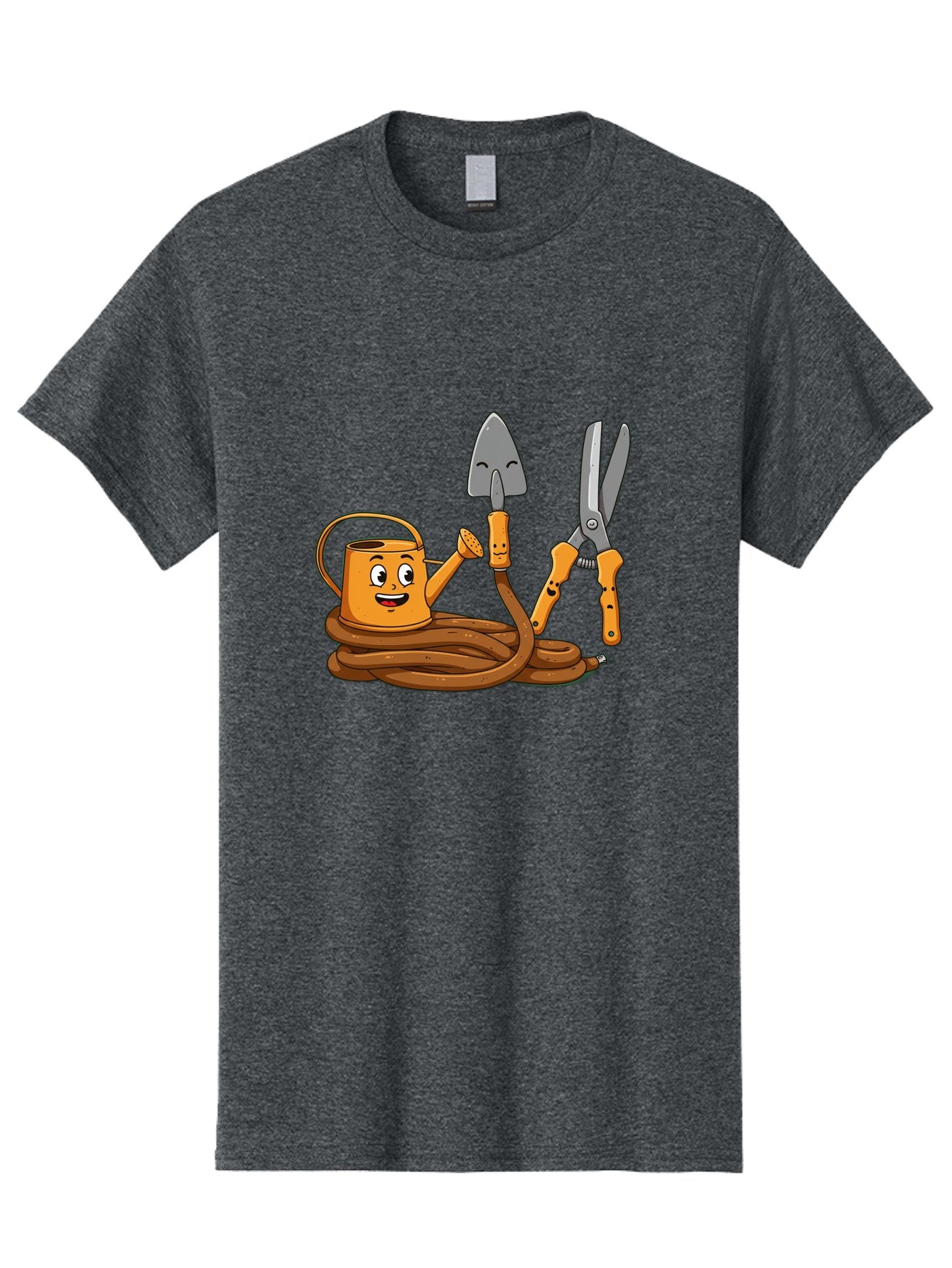 Gardening-Tools-1 Men'S Graphic Tee, 100% Cotton, Comfortable Casual Summer Wear, Machine Washable, Cartoon Watering Can, Gardening Tools, Trowel, Pruning Shears, Hose, Gardening Supplies, Garden Accessories, Plant Care, Funny Character Baa721 10