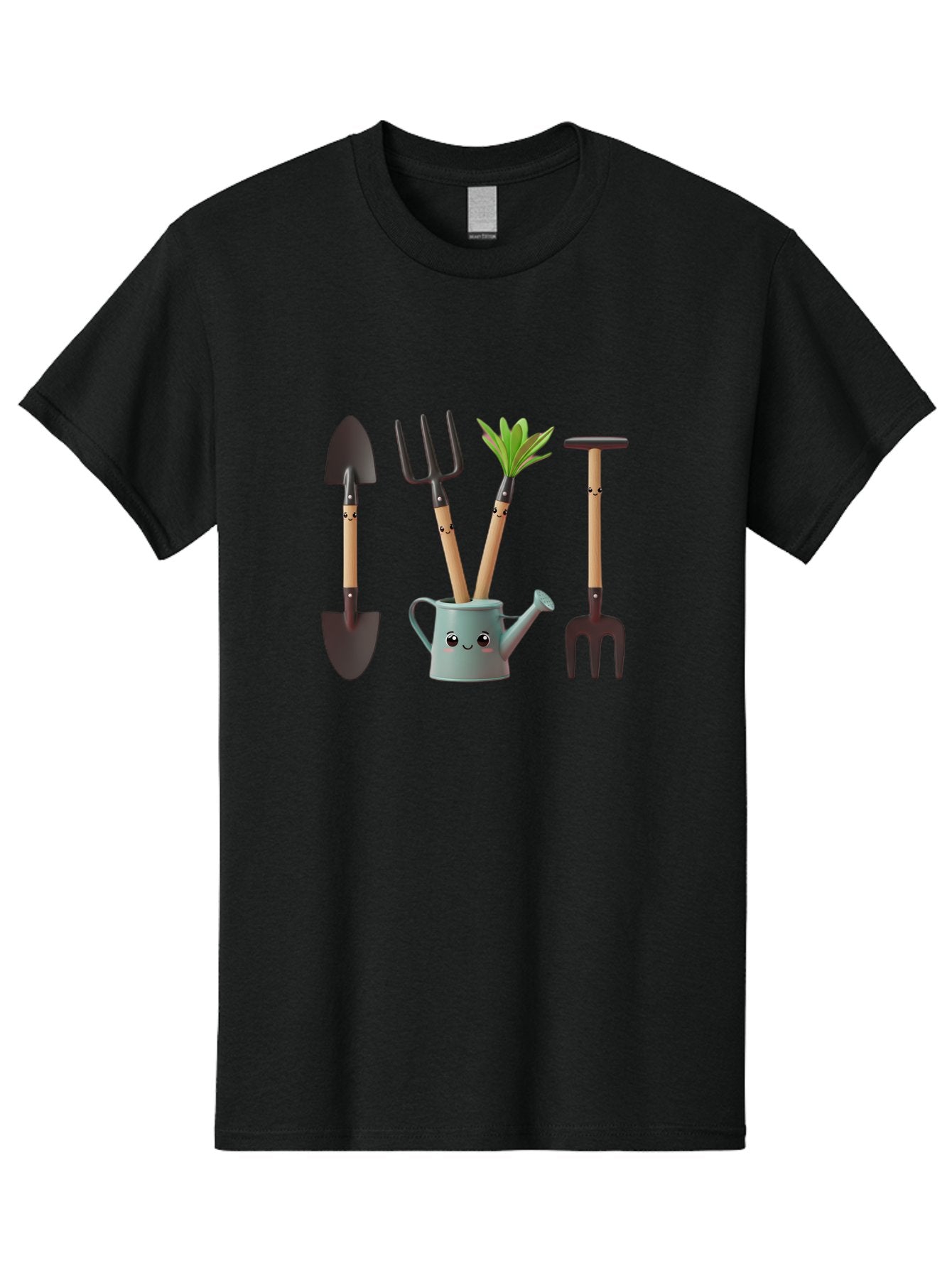 Gardening-Tools-2 Men'S Graphic Tee, 100% Cotton, Comfortable Casual Summer Wear, Machine Washable, Gardening Tools, Shovel, Pitchfork, Trowel, Garden Fork, Watering Can, Anthropomorphic, Gardening Accessories, Green Thumb Baa722 10