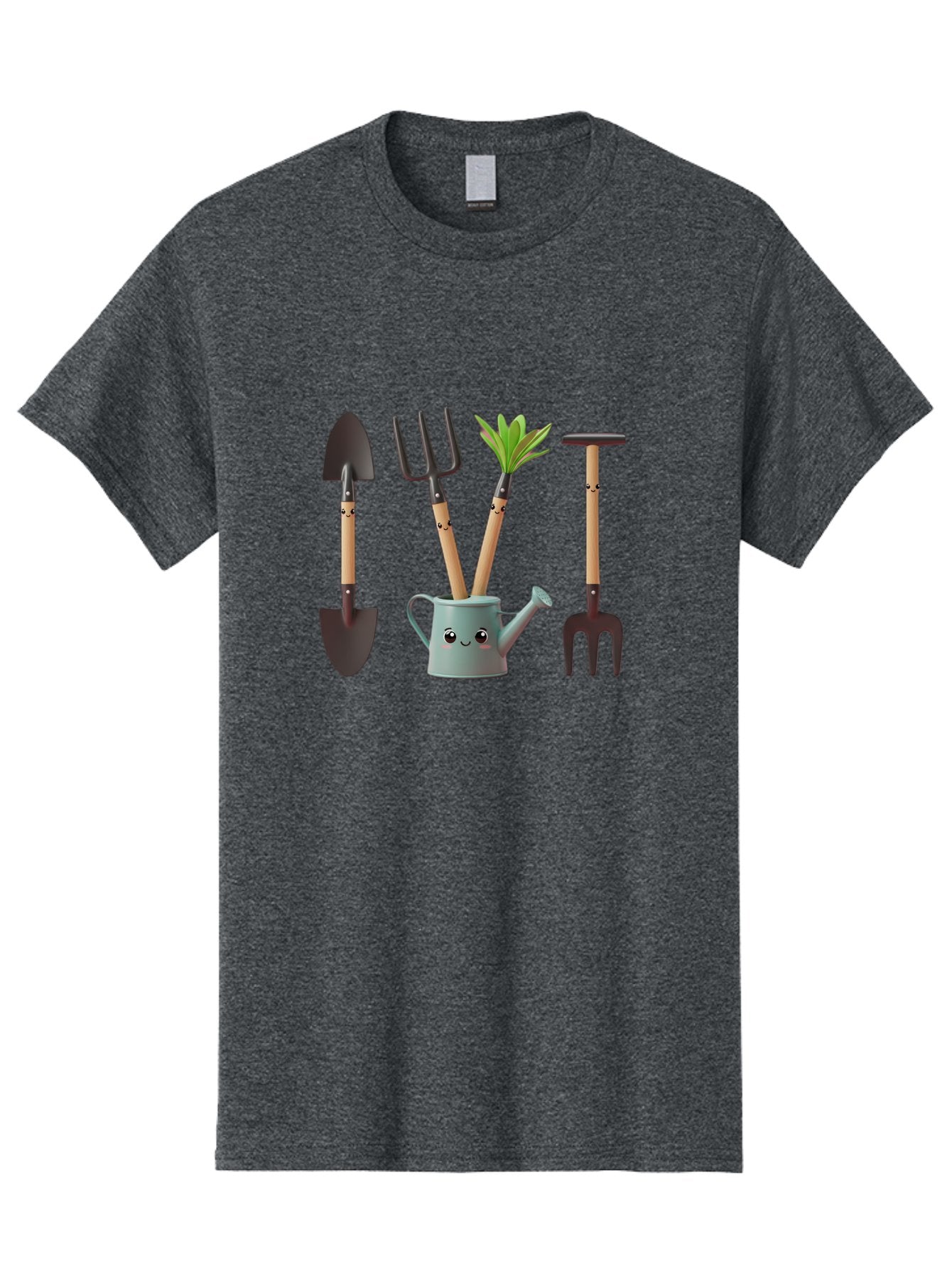 Gardening-Tools-2 Men'S Graphic Tee, 100% Cotton, Comfortable Casual Summer Wear, Machine Washable, Gardening Tools, Shovel, Pitchfork, Trowel, Garden Fork, Watering Can, Anthropomorphic, Gardening Accessories, Green Thumb Baa722 15