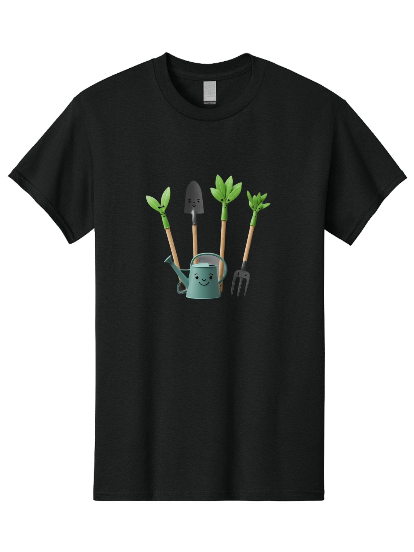 Gardening-Tools-3 Men'S Graphic Tee, 100% Cotton, Comfortable Casual Summer Wear, Machine Washable, Gardening Tools, Watering Can, Garden Shovel, Garden Pitchfork, Bamboo Shoots, Gardening Supplies, Gardening Accessories, Cartoon Gardening Baa723 15
