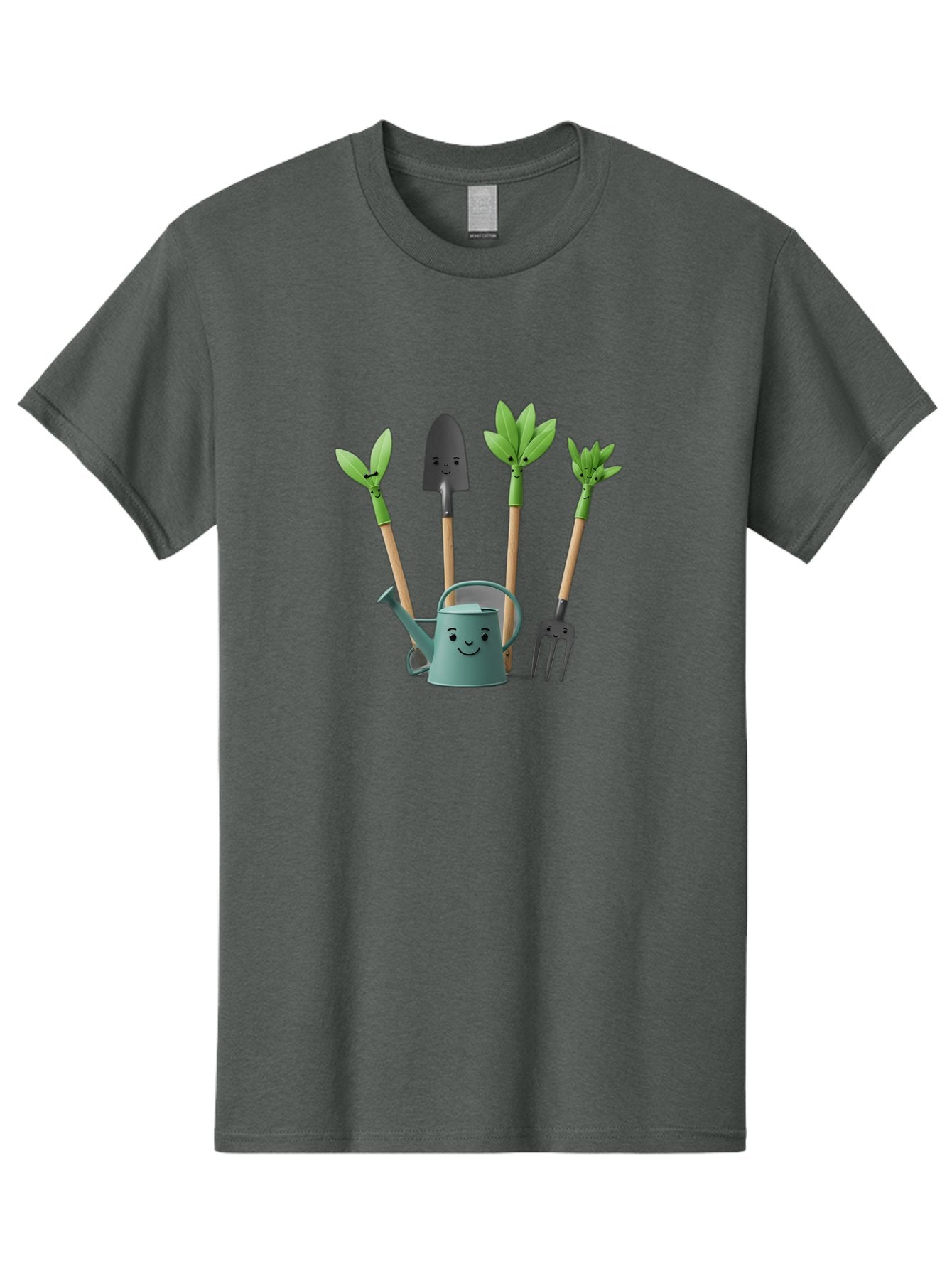 Gardening-Tools-3 Men'S Graphic Tee, 100% Cotton, Comfortable Casual Summer Wear, Machine Washable, Gardening Tools, Watering Can, Garden Shovel, Garden Pitchfork, Bamboo Shoots, Gardening Supplies, Gardening Accessories, Cartoon Gardening Baa723 4