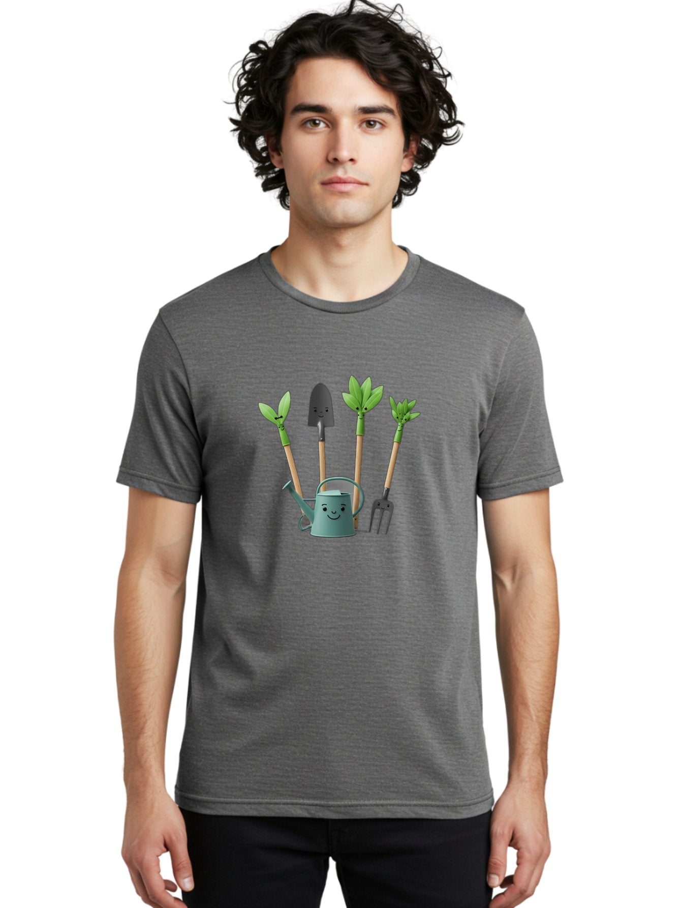 Gardening-Tools-3 Men'S Graphic Tee, 100% Cotton, Comfortable Casual Summer Wear, Machine Washable, Gardening Tools, Watering Can, Garden Shovel, Garden Pitchfork, Bamboo Shoots, Gardening Supplies, Gardening Accessories, Cartoon Gardening Baa723 28