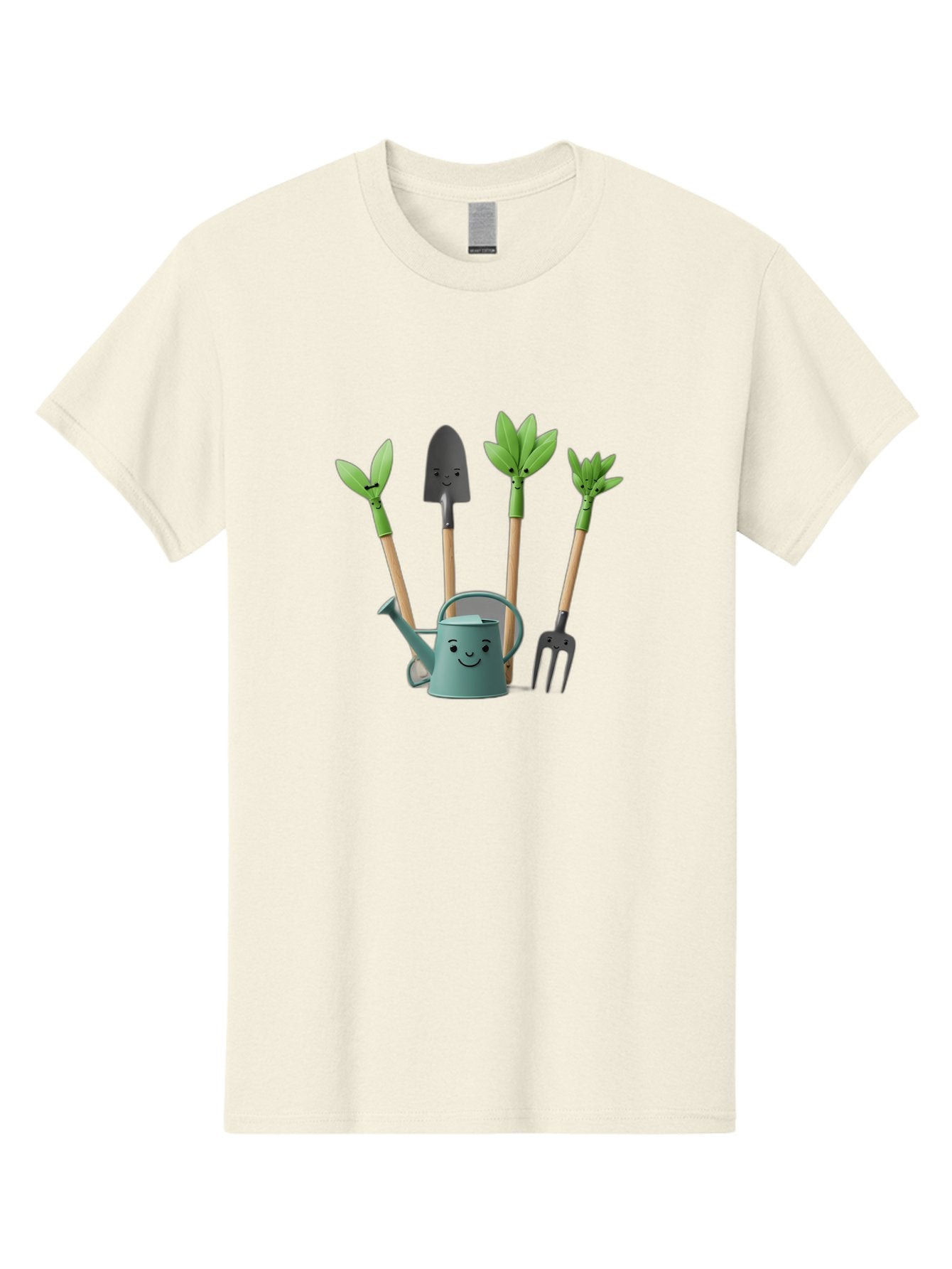 Gardening-Tools-3 Men'S Graphic Tee, 100% Cotton, Comfortable Casual Summer Wear, Machine Washable, Gardening Tools, Watering Can, Garden Shovel, Garden Pitchfork, Bamboo Shoots, Gardening Supplies, Gardening Accessories, Cartoon Gardening Baa723 8