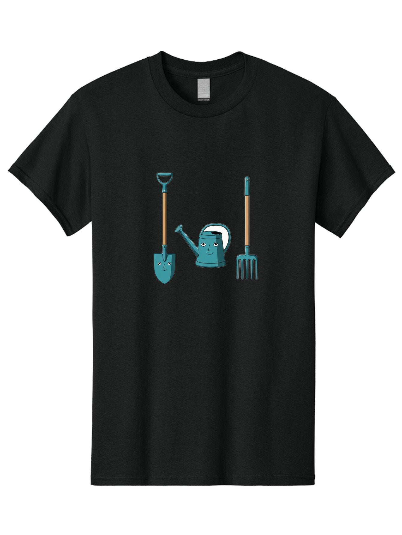 Gardening-Tools-6 Men'S Graphic Tee, 100% Cotton, Comfortable Casual Summer Wear, Machine Washable, Shovel, Watering Can, Pitchfork, Gardening Tools, Cartoon Characters, Garden Supplies, Gardening Equipment, Nursery Tools, Yard Work Baa726 5