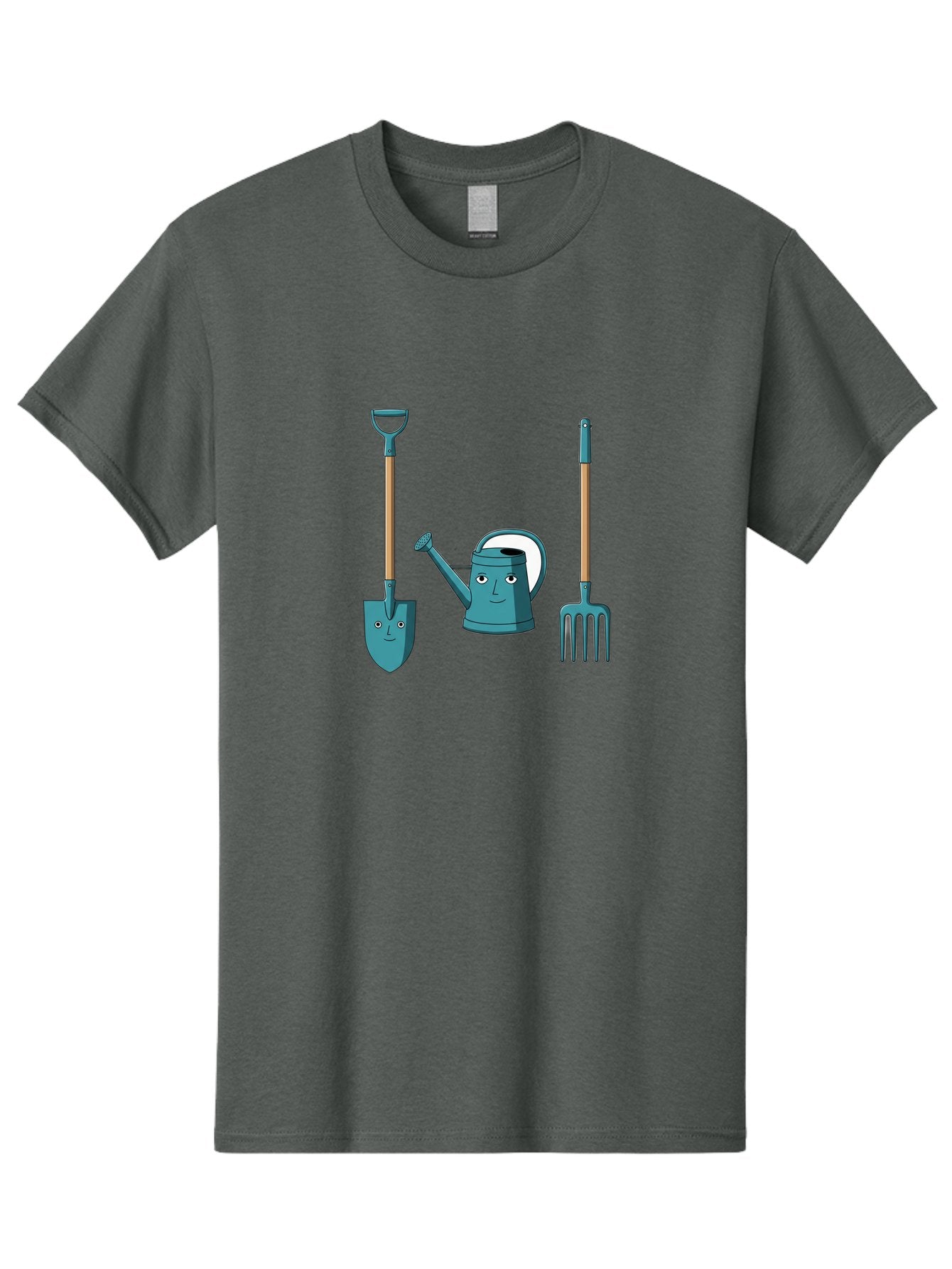 Gardening-Tools-6 Men'S Graphic Tee, 100% Cotton, Comfortable Casual Summer Wear, Machine Washable, Shovel, Watering Can, Pitchfork, Gardening Tools, Cartoon Characters, Garden Supplies, Gardening Equipment, Nursery Tools, Yard Work Baa726 13