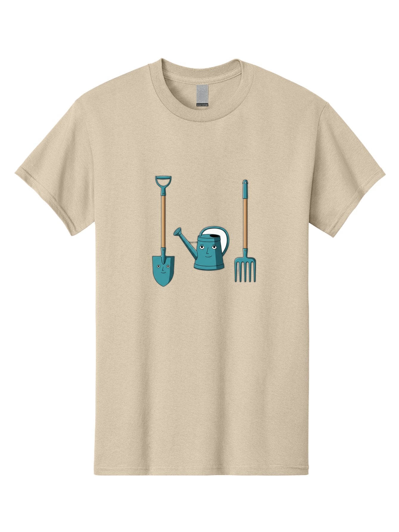 Gardening-Tools-6 Men'S Graphic Tee, 100% Cotton, Comfortable Casual Summer Wear, Machine Washable, Shovel, Watering Can, Pitchfork, Gardening Tools, Cartoon Characters, Garden Supplies, Gardening Equipment, Nursery Tools, Yard Work Baa726 11
