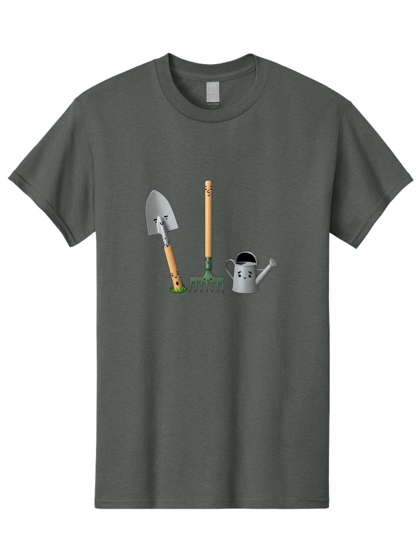 Gardening-Tools-7 Men'S Graphic Tee, 100% Cotton, Comfortable Casual Summer Wear, Machine Washable, Gardening Shovel, Garden Fork, Watering Can, Gardening Equipment, Friendly Tools, Anthropomorphic Objects, Nursery Supplies, Baa727 11