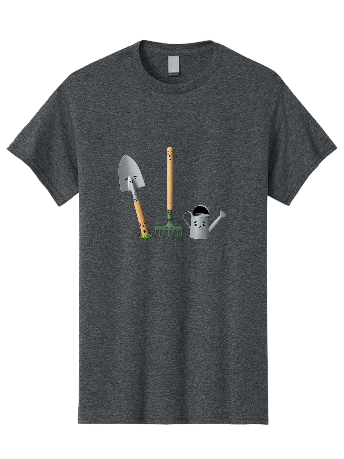 Gardening-Tools-7 Men'S Graphic Tee, 100% Cotton, Comfortable Casual Summer Wear, Machine Washable, Gardening Shovel, Garden Fork, Watering Can, Gardening Equipment, Friendly Tools, Anthropomorphic Objects, Nursery Supplies, Baa727 14