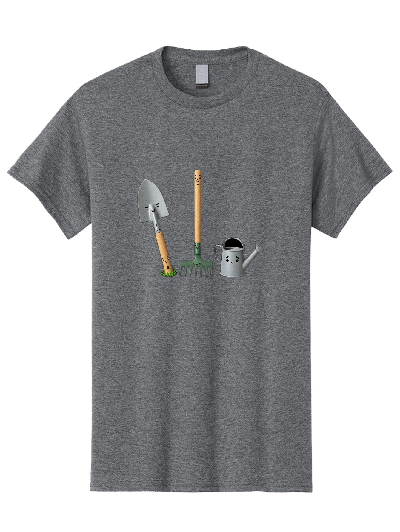 Gardening-Tools-7 Men'S Graphic Tee, 100% Cotton, Comfortable Casual Summer Wear, Machine Washable, Gardening Shovel, Garden Fork, Watering Can, Gardening Equipment, Friendly Tools, Anthropomorphic Objects, Nursery Supplies, Baa727 3