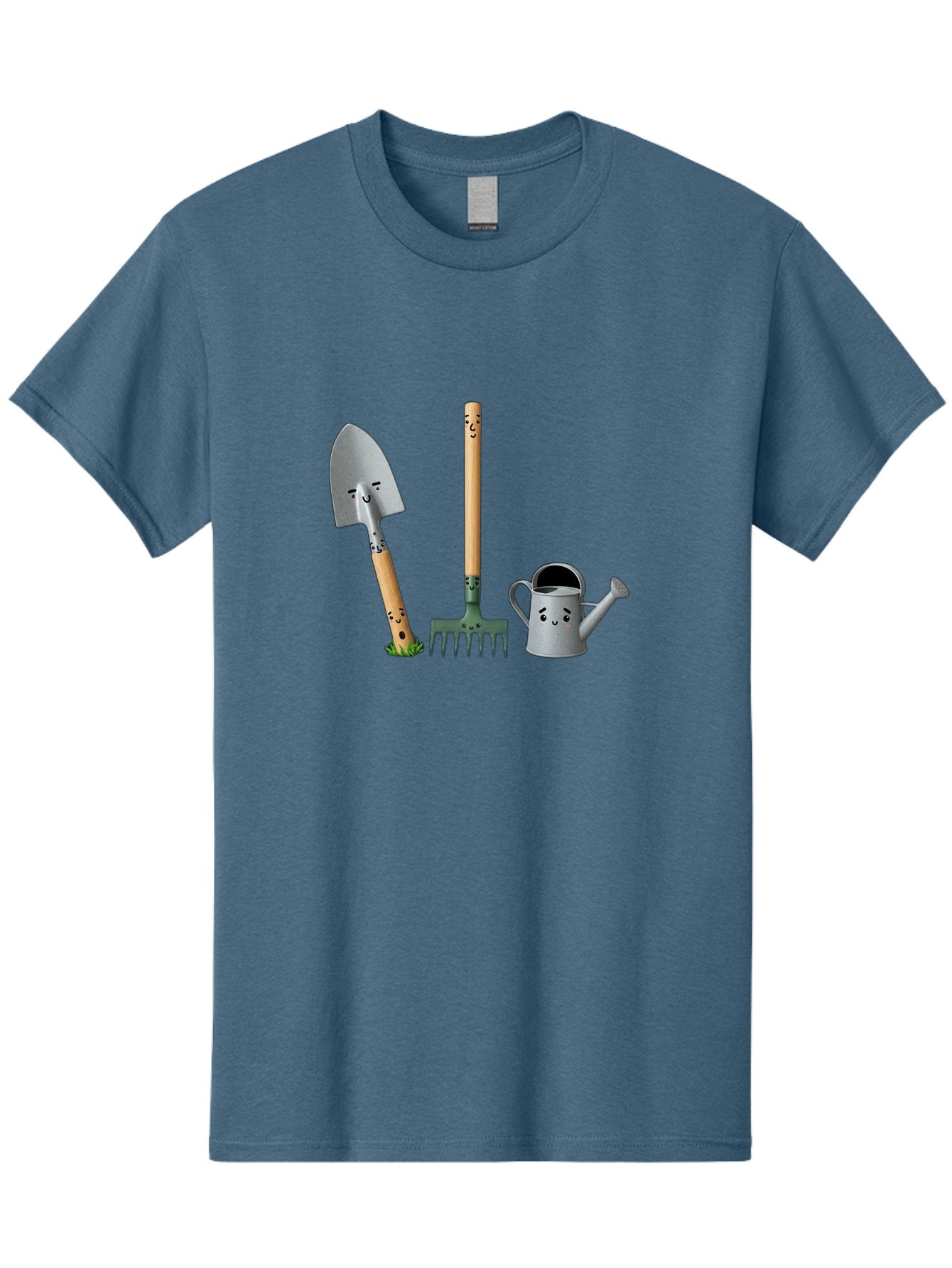 Gardening-Tools-7 Men'S Graphic Tee, 100% Cotton, Comfortable Casual Summer Wear, Machine Washable, Gardening Shovel, Garden Fork, Watering Can, Gardening Equipment, Friendly Tools, Anthropomorphic Objects, Nursery Supplies, Baa727 6
