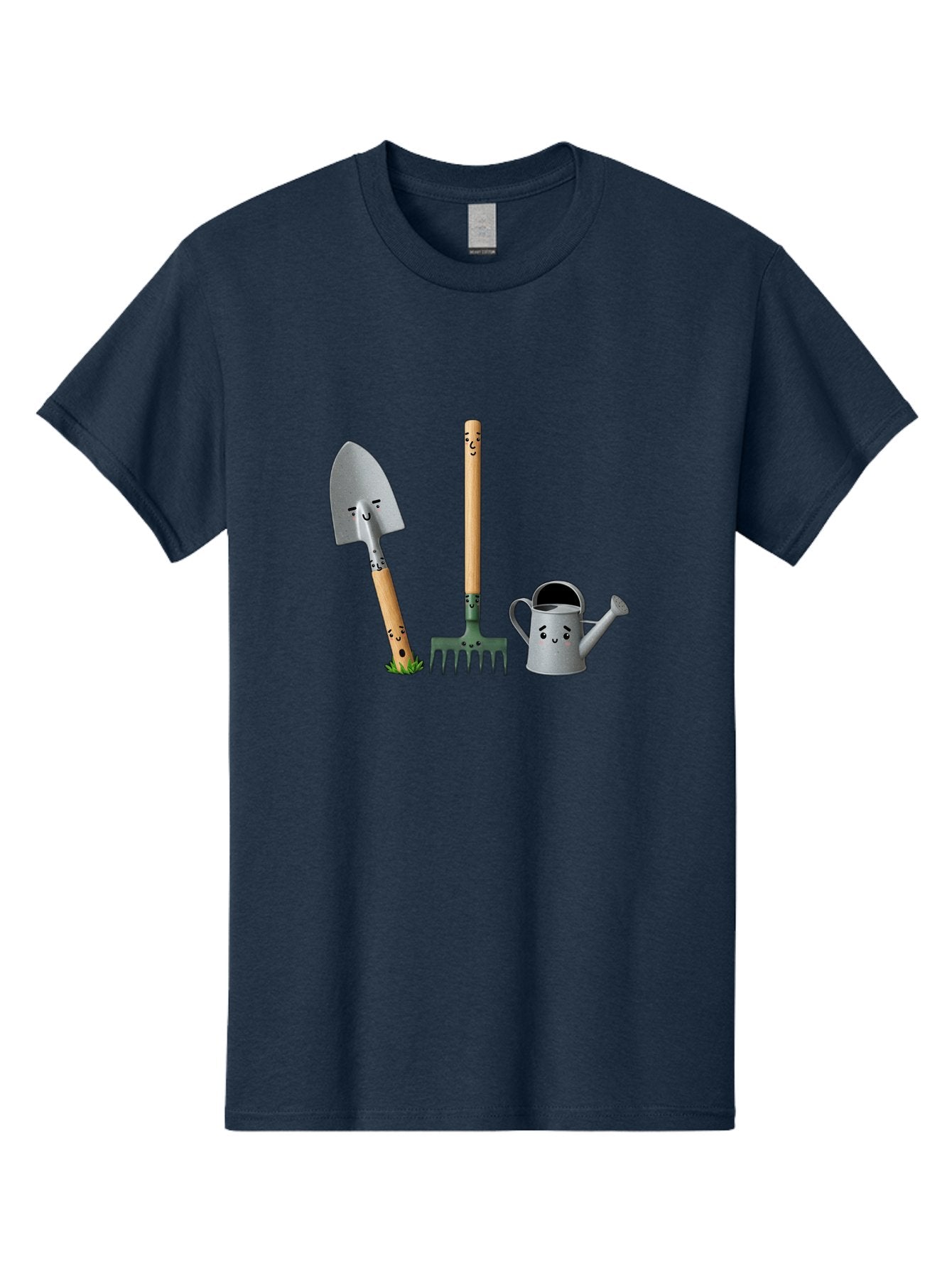 Gardening-Tools-7 Men'S Graphic Tee, 100% Cotton, Comfortable Casual Summer Wear, Machine Washable, Gardening Shovel, Garden Fork, Watering Can, Gardening Equipment, Friendly Tools, Anthropomorphic Objects, Nursery Supplies, Baa727 12