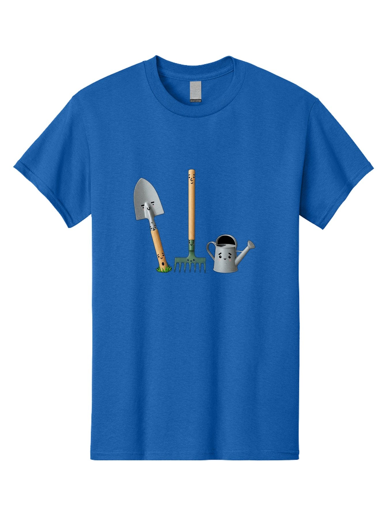 Gardening-Tools-7 Men'S Graphic Tee, 100% Cotton, Comfortable Casual Summer Wear, Machine Washable, Gardening Shovel, Garden Fork, Watering Can, Gardening Equipment, Friendly Tools, Anthropomorphic Objects, Nursery Supplies, Baa727 7