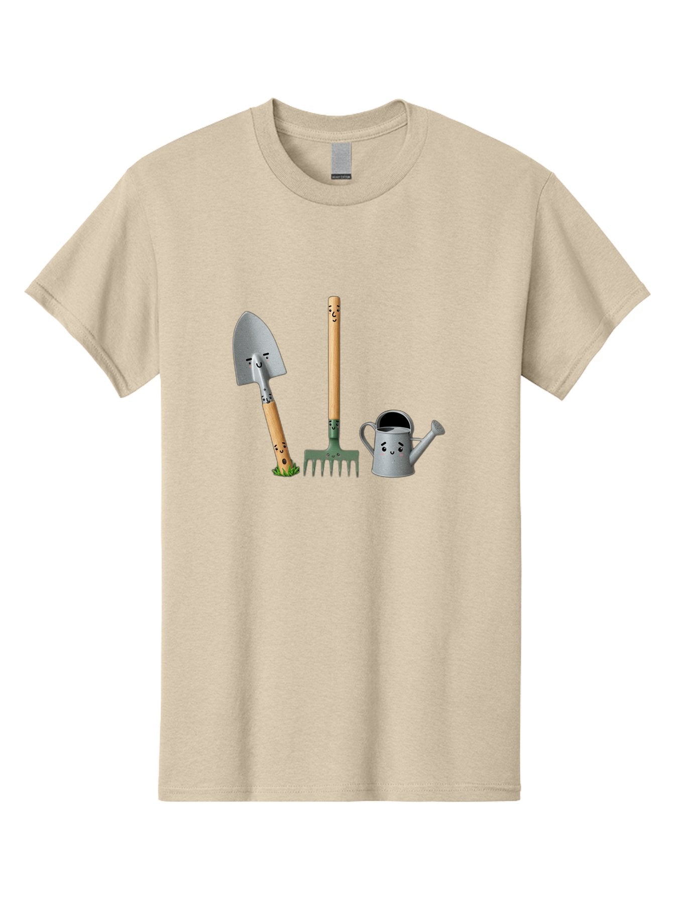 Gardening-Tools-7 Men'S Graphic Tee, 100% Cotton, Comfortable Casual Summer Wear, Machine Washable, Gardening Shovel, Garden Fork, Watering Can, Gardening Equipment, Friendly Tools, Anthropomorphic Objects, Nursery Supplies, Baa727 8