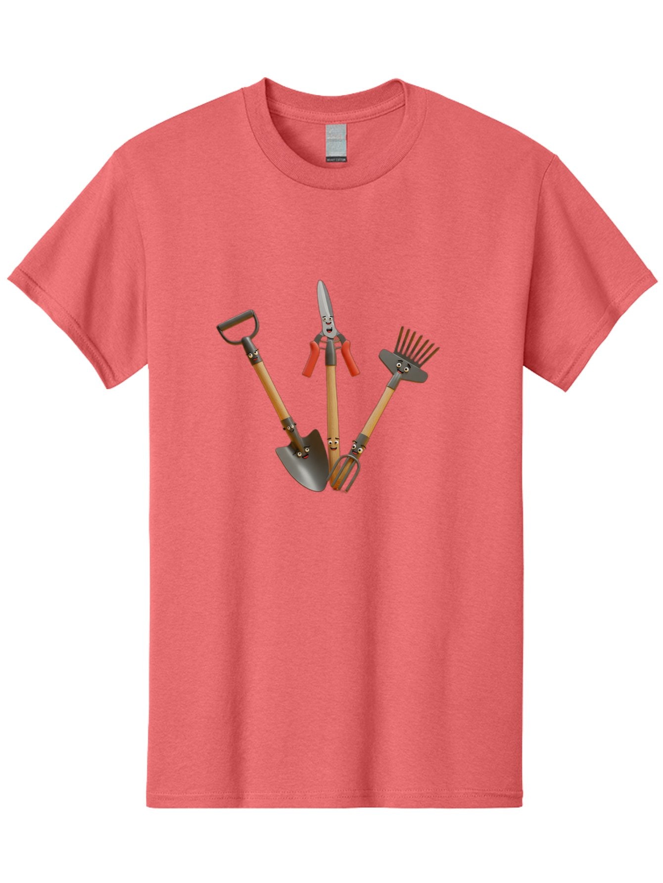 Gardening-Tools-8 Men'S Graphic Tee, 100% Cotton, Comfortable Casual Summer Wear, Machine Washable, Gardening Tools, Shovel, Rake, Cultivator, Anthropomorphic Gardening Tools, Gardening Equipment, Cartoonish Gardening, Funny Gardening Tools, Baa728 3