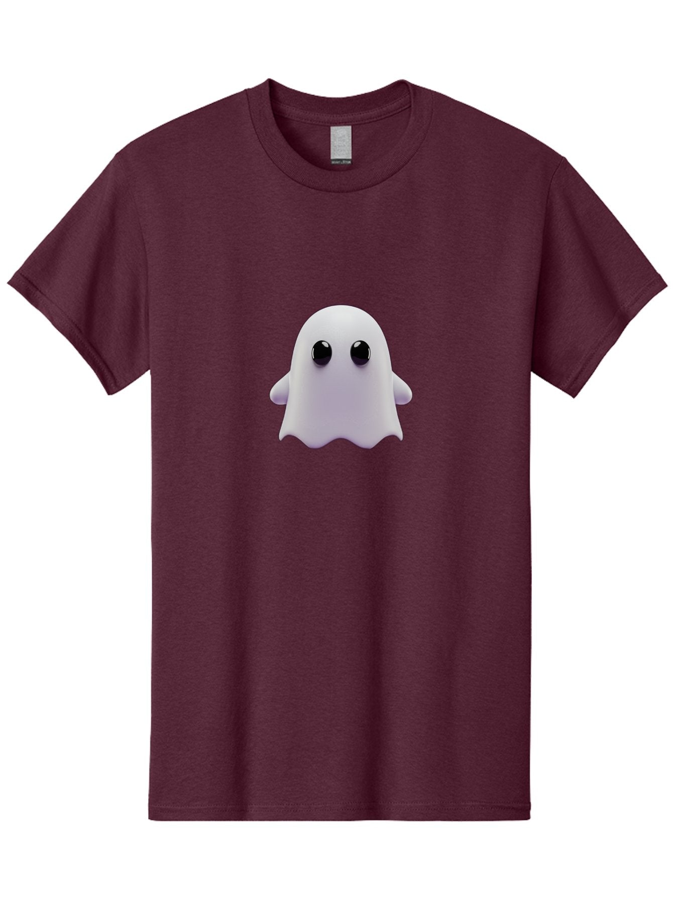 Ghost-Emoji Men'S Graphic Tee, 100% Cotton, Comfortable Casual Summer Wear, Machine Washable, Cartoon Ghost, Ghost Character, Cute Supernatural Being, 3D Illustration, Ghostly Figure, Spooky Charm, Adorable Eyes, Playful Spirit Baa733