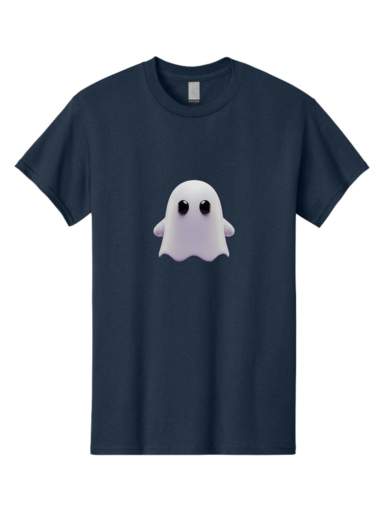 Ghost-Emoji Men'S Graphic Tee, 100% Cotton, Comfortable Casual Summer Wear, Machine Washable, Cartoon Ghost, Ghost Character, Cute Supernatural Being, 3D Illustration, Ghostly Figure, Spooky Charm, Adorable Eyes, Playful Spirit Baa733 5
