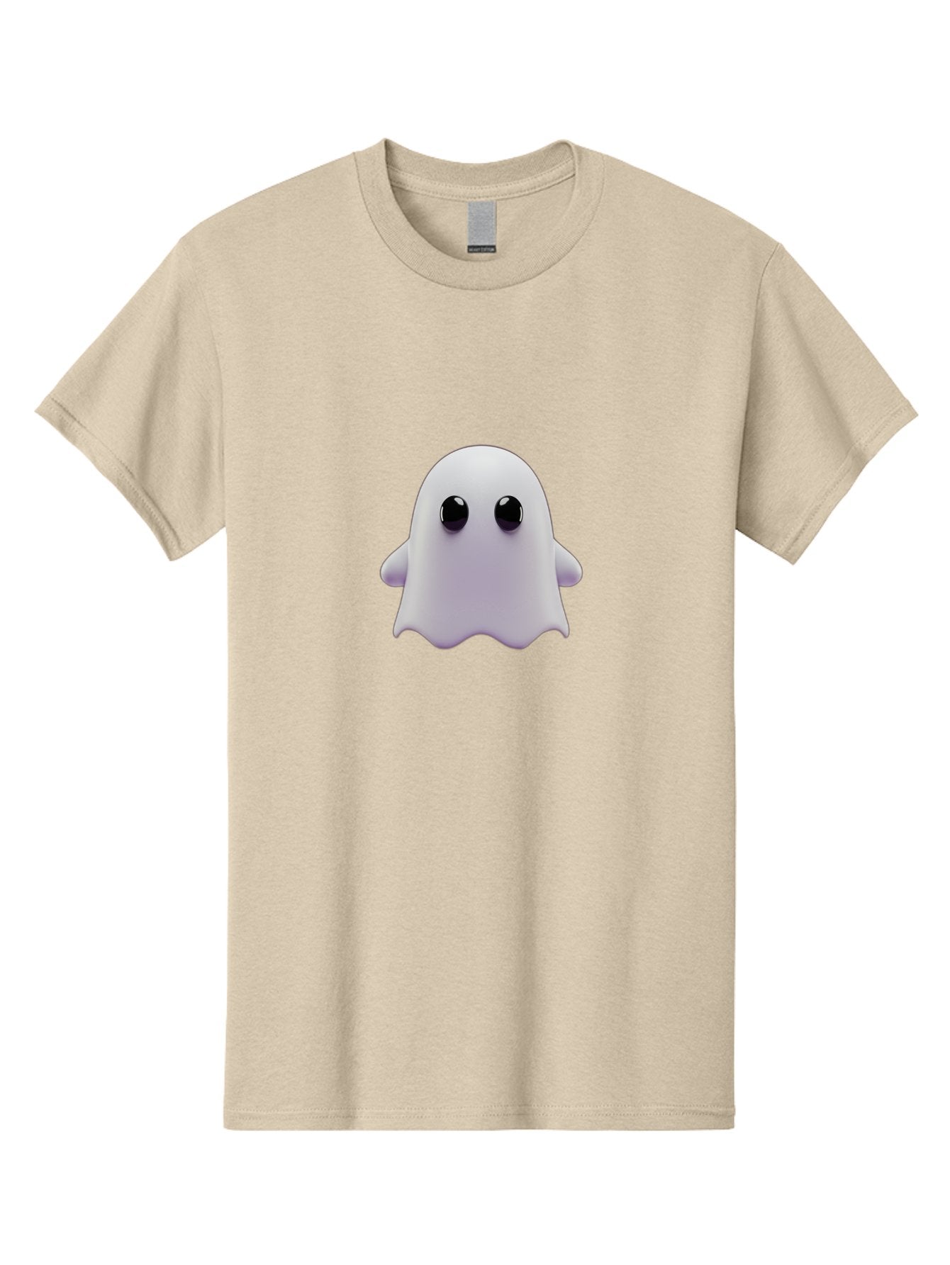 Ghost-Emoji Men'S Graphic Tee, 100% Cotton, Comfortable Casual Summer Wear, Machine Washable, Cartoon Ghost, Ghost Character, Cute Supernatural Being, 3D Illustration, Ghostly Figure, Spooky Charm, Adorable Eyes, Playful Spirit Baa733 13