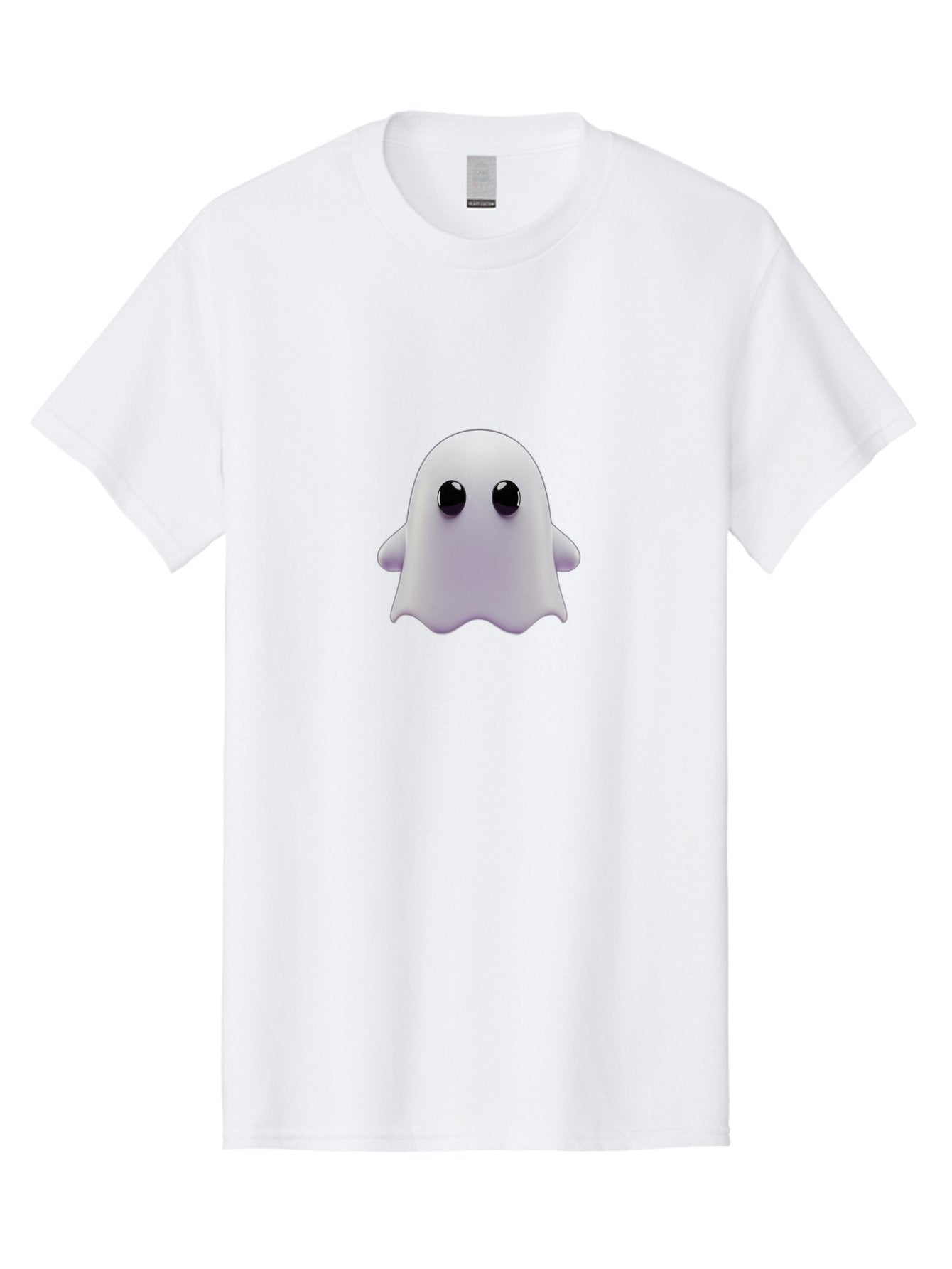 Ghost-Emoji Men'S Graphic Tee, 100% Cotton, Comfortable Casual Summer Wear, Machine Washable, Cartoon Ghost, Ghost Character, Cute Supernatural Being, 3D Illustration, Ghostly Figure, Spooky Charm, Adorable Eyes, Playful Spirit Baa733 4