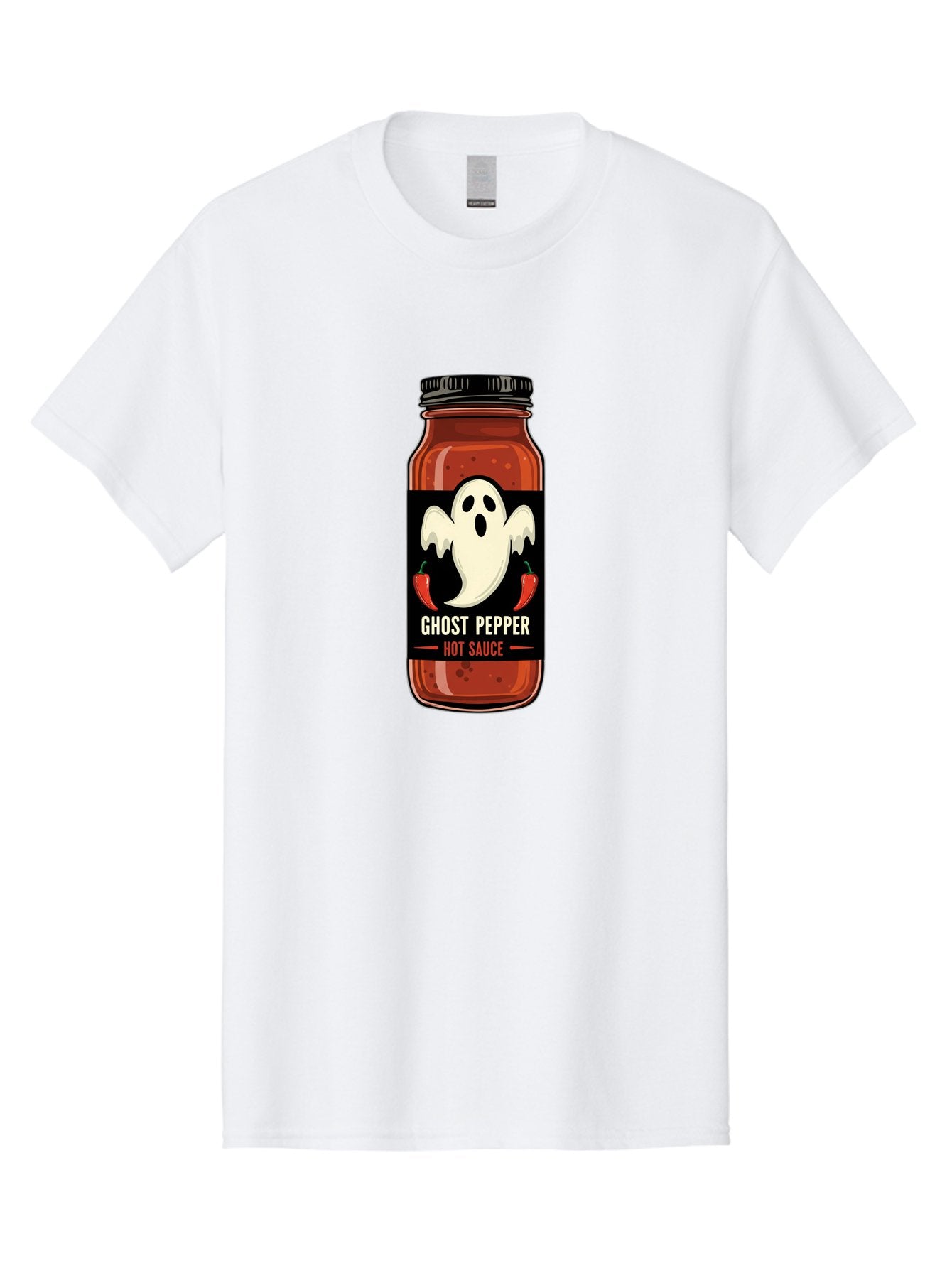 Ghost-Pepper Men'S Graphic Tee, 100% Cotton, Comfortable Casual Summer Wear, Machine Washable, Hot Sauce, Ghost Pepper, Spicy Condiment, Chili Peppers, Flavorful Seasoning, Culinary Delight, Spicy Food, Savory Taste Baa735 5