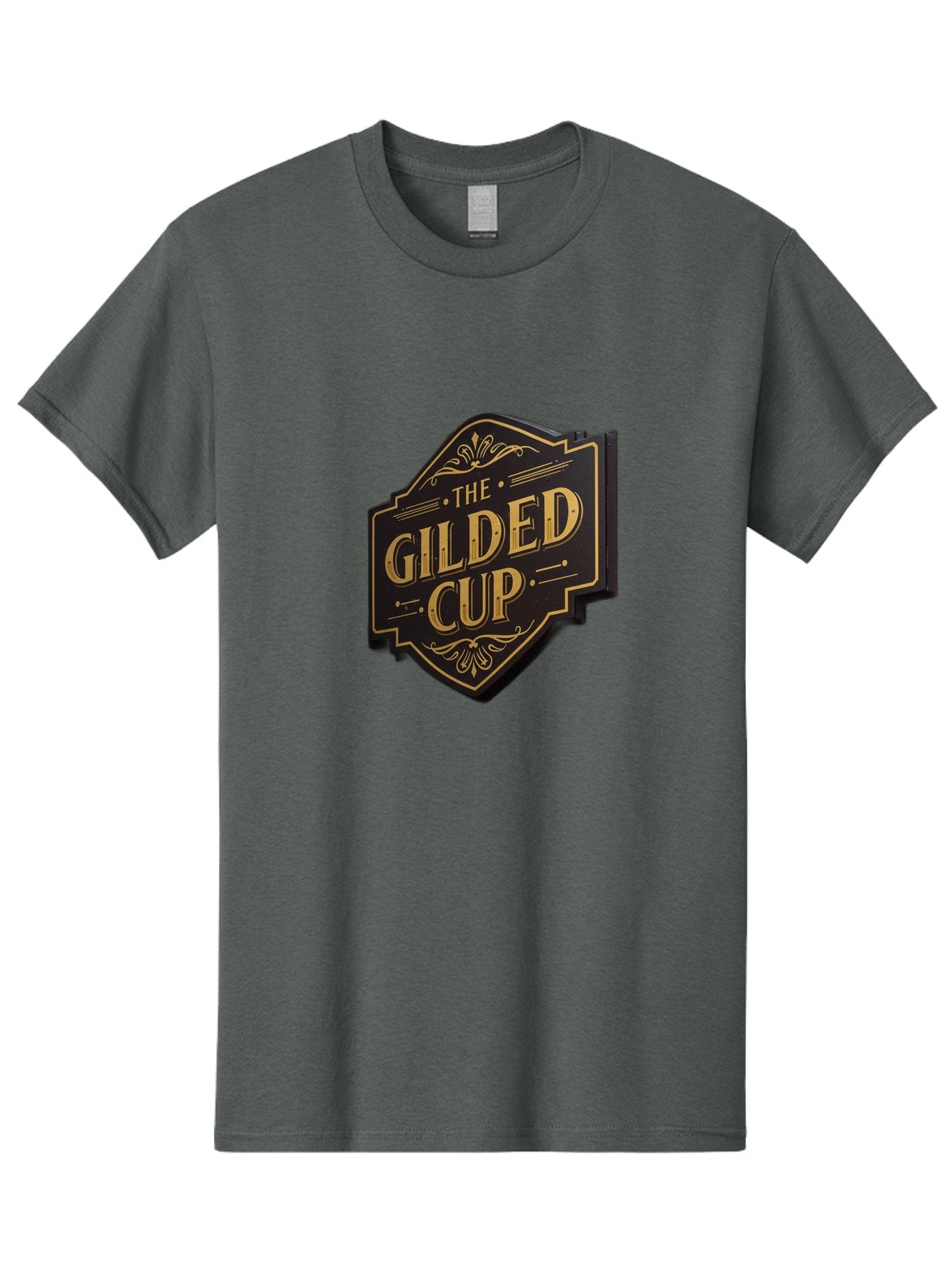 Gilded-Cup Men'S Graphic Tee, 100% Cotton, Comfortable Casual Summer Wear, Machine Washable, The Gilded Cup, Luxury Branding, Elegant Font, Gold And Black Logo, Vintage Style, Ornate Design, Sophistication, Premium Feel Baa736 11