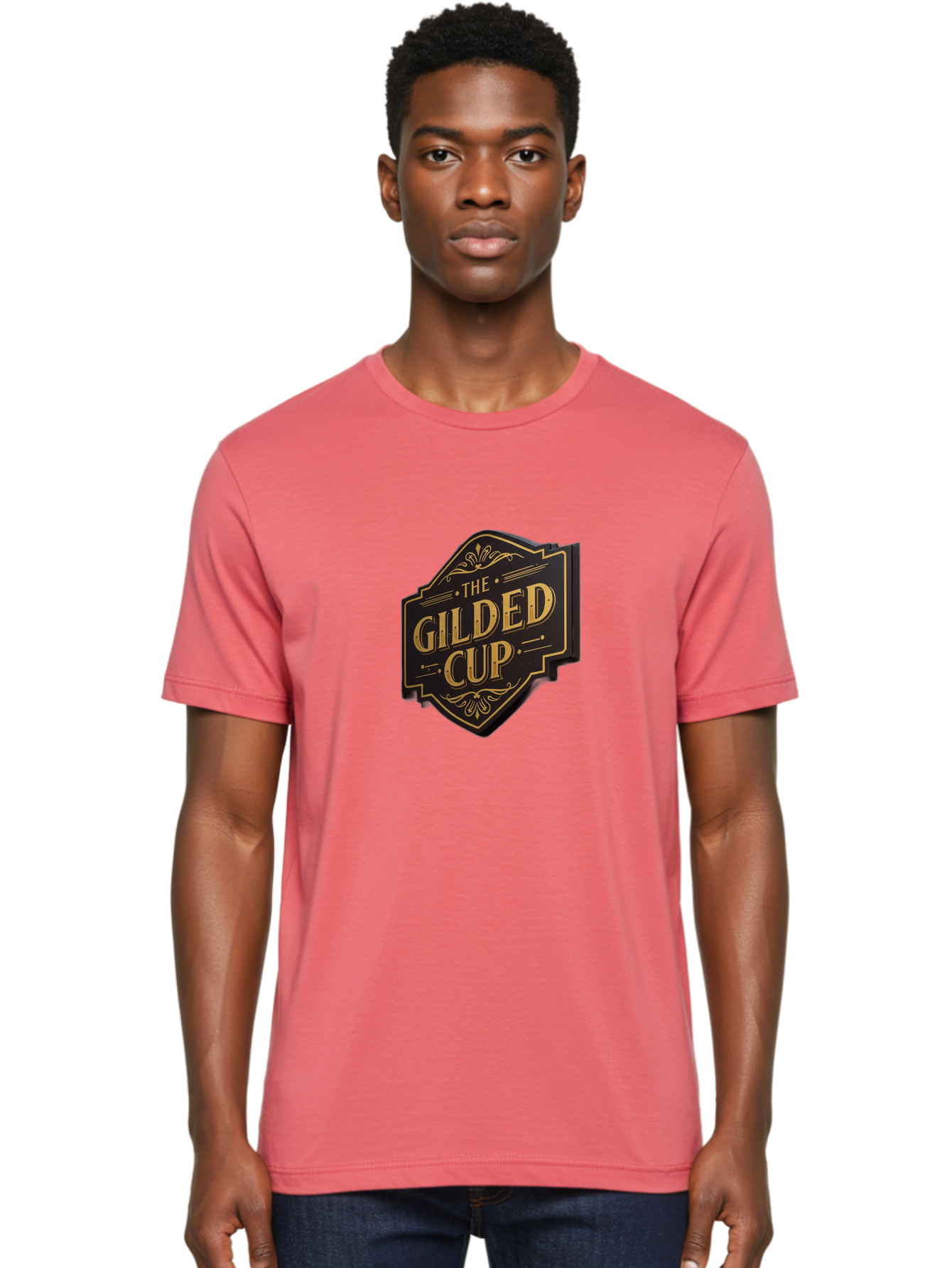 Gilded-Cup Men'S Graphic Tee, 100% Cotton, Comfortable Casual Summer Wear, Machine Washable, The Gilded Cup, Luxury Branding, Elegant Font, Gold And Black Logo, Vintage Style, Ornate Design, Sophistication, Premium Feel Baa736 26