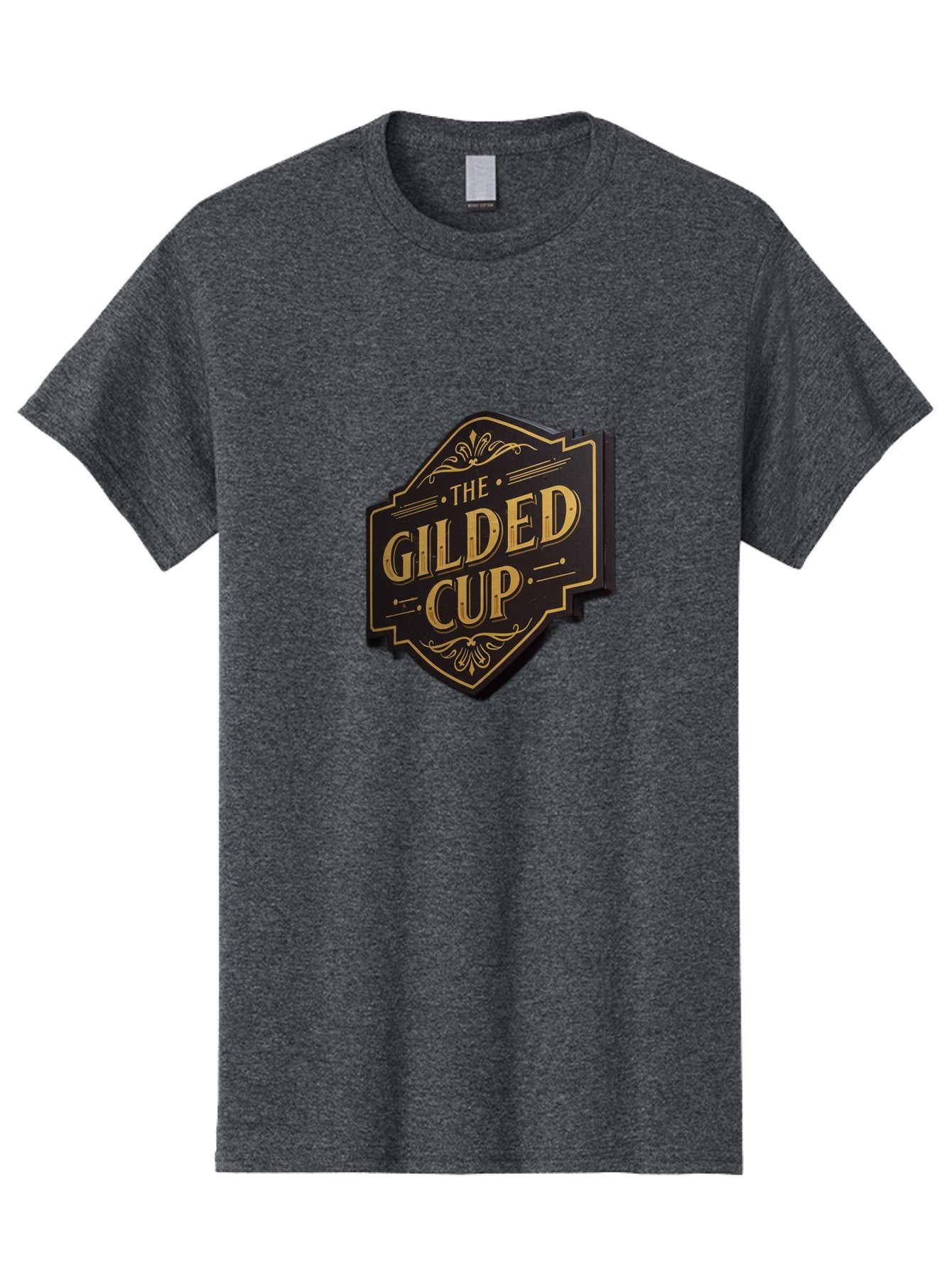 Gilded-Cup Men'S Graphic Tee, 100% Cotton, Comfortable Casual Summer Wear, Machine Washable, The Gilded Cup, Luxury Branding, Elegant Font, Gold And Black Logo, Vintage Style, Ornate Design, Sophistication, Premium Feel Baa736 15