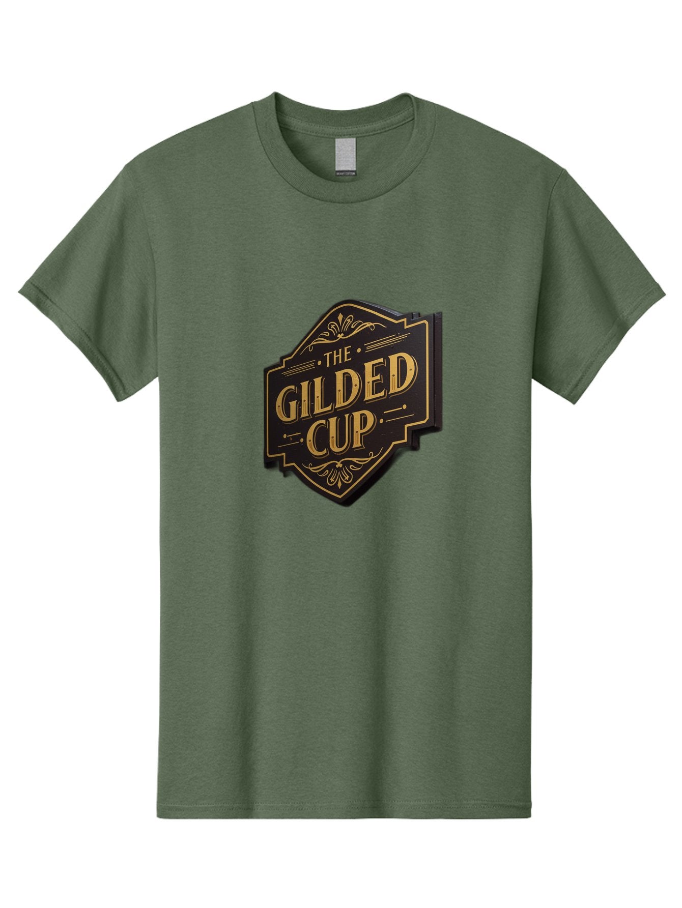 Gilded-Cup Men'S Graphic Tee, 100% Cotton, Comfortable Casual Summer Wear, Machine Washable, The Gilded Cup, Luxury Branding, Elegant Font, Gold And Black Logo, Vintage Style, Ornate Design, Sophistication, Premium Feel Baa736 13