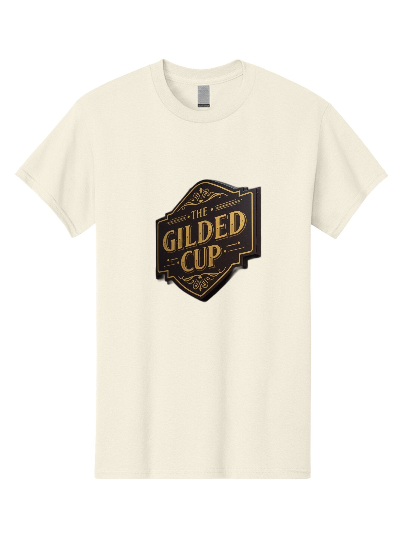 Gilded-Cup Men'S Graphic Tee, 100% Cotton, Comfortable Casual Summer Wear, Machine Washable, The Gilded Cup, Luxury Branding, Elegant Font, Gold And Black Logo, Vintage Style, Ornate Design, Sophistication, Premium Feel Baa736 9