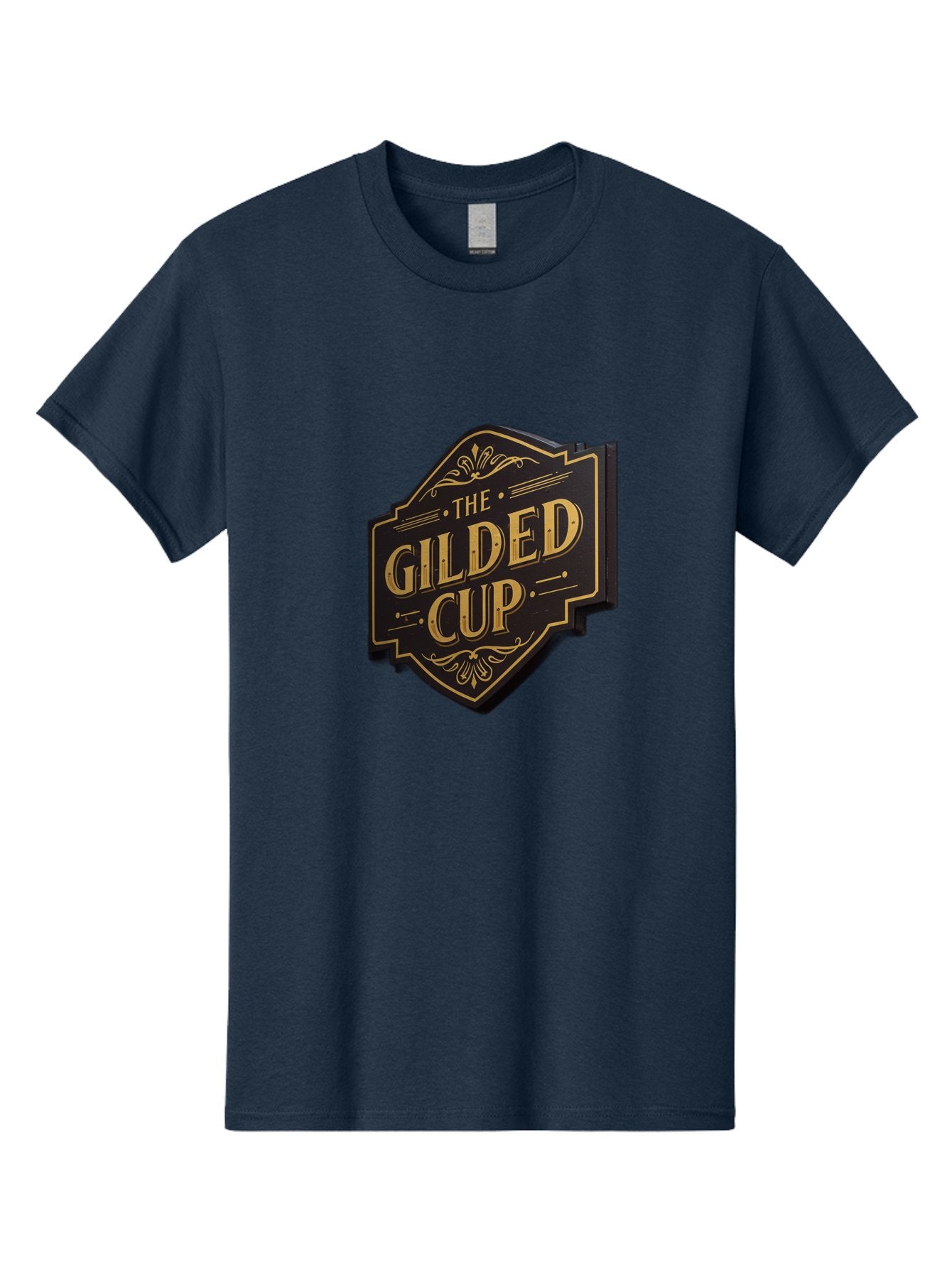Gilded-Cup Men'S Graphic Tee, 100% Cotton, Comfortable Casual Summer Wear, Machine Washable, The Gilded Cup, Luxury Branding, Elegant Font, Gold And Black Logo, Vintage Style, Ornate Design, Sophistication, Premium Feel Baa736 14