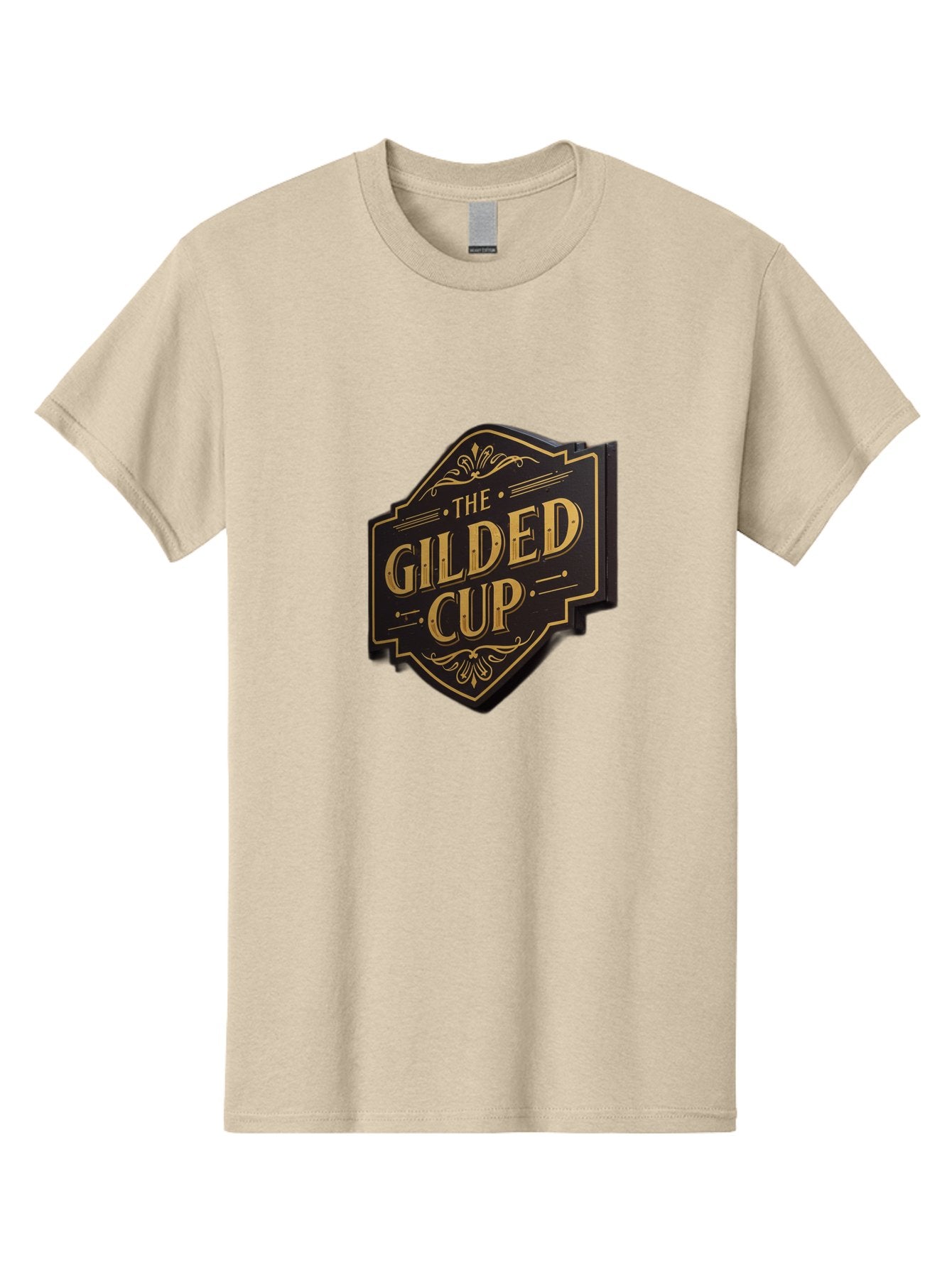 Gilded-Cup Men'S Graphic Tee, 100% Cotton, Comfortable Casual Summer Wear, Machine Washable, The Gilded Cup, Luxury Branding, Elegant Font, Gold And Black Logo, Vintage Style, Ornate Design, Sophistication, Premium Feel Baa736 12
