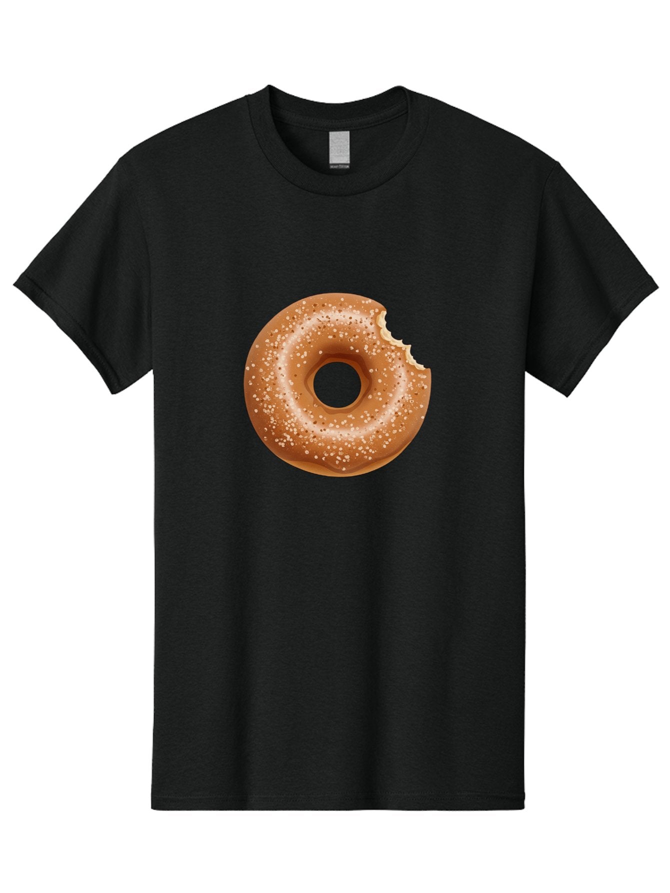 Glazed-Donut Men'S Graphic Tee, 100% Cotton, Comfortable Casual Summer Wear, Machine Washable, Glazed Donut, Bitten Donut, Sweet Treats, Tasty Desserts, Sugar-Coated, Donut With Bite Taken, Indulgent Snack, Baked Goods Baa737 13
