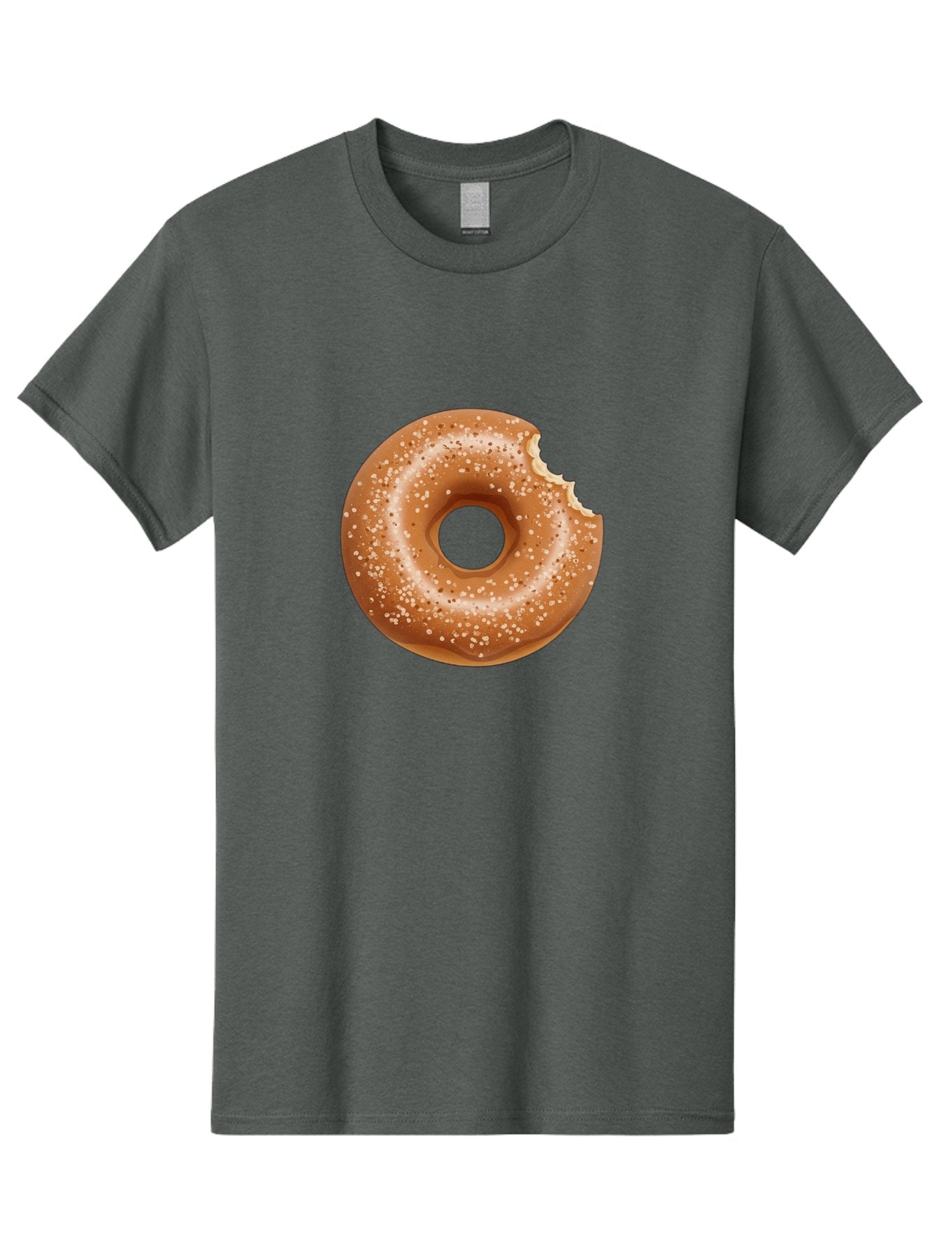 Glazed-Donut Men'S Graphic Tee, 100% Cotton, Comfortable Casual Summer Wear, Machine Washable, Glazed Donut, Bitten Donut, Sweet Treats, Tasty Desserts, Sugar-Coated, Donut With Bite Taken, Indulgent Snack, Baked Goods Baa737 14