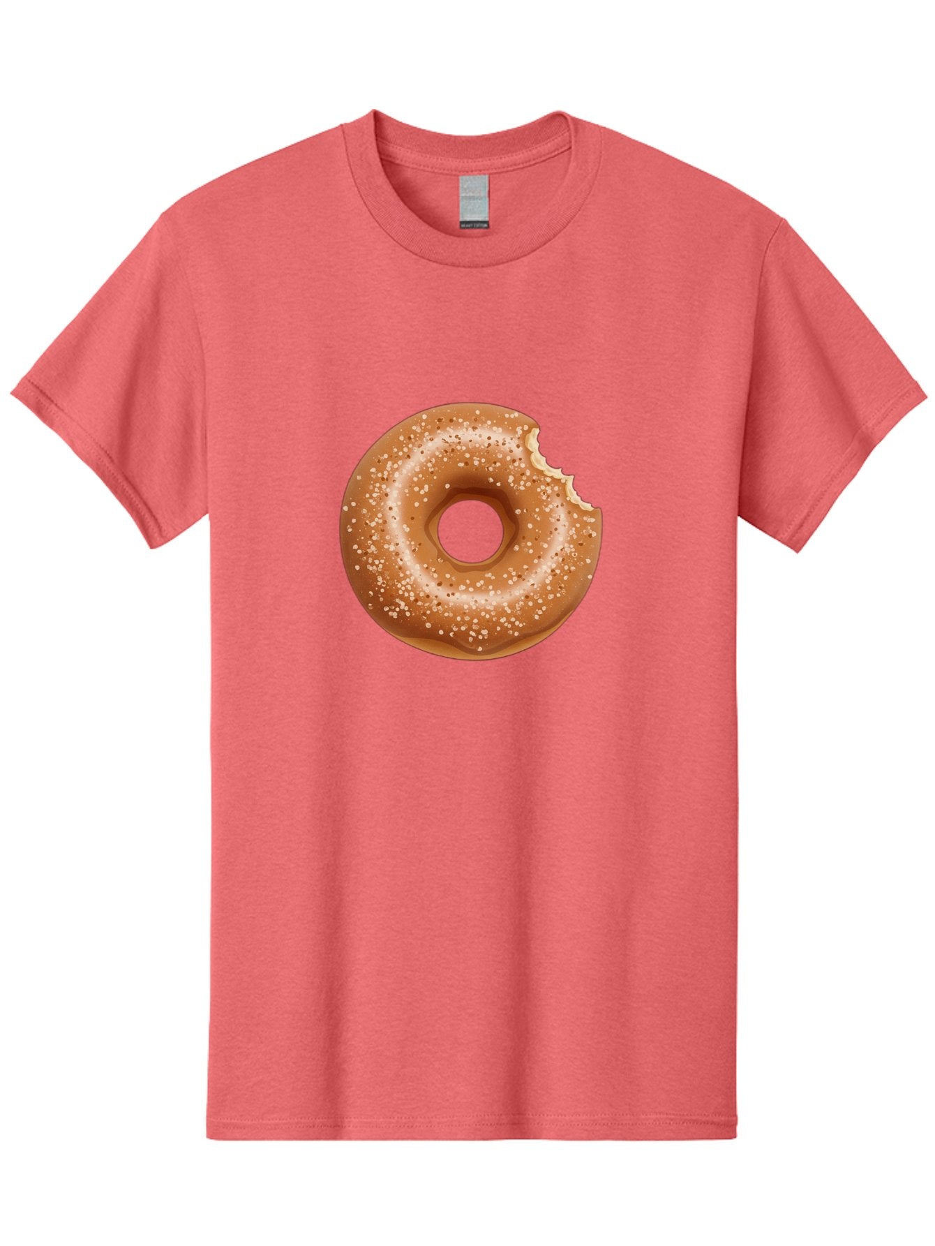 Glazed-Donut Men'S Graphic Tee, 100% Cotton, Comfortable Casual Summer Wear, Machine Washable, Glazed Donut, Bitten Donut, Sweet Treats, Tasty Desserts, Sugar-Coated, Donut With Bite Taken, Indulgent Snack, Baked Goods Baa737 5