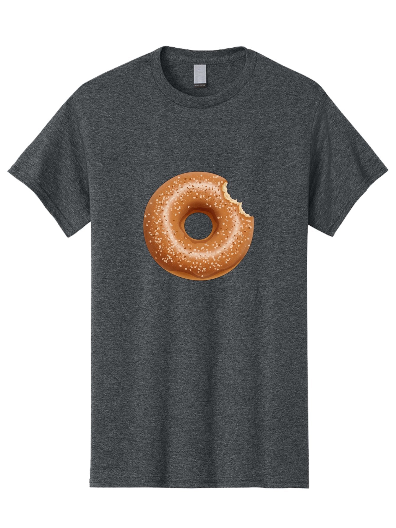 Glazed-Donut Men'S Graphic Tee, 100% Cotton, Comfortable Casual Summer Wear, Machine Washable, Glazed Donut, Bitten Donut, Sweet Treats, Tasty Desserts, Sugar-Coated, Donut With Bite Taken, Indulgent Snack, Baked Goods Baa737 7
