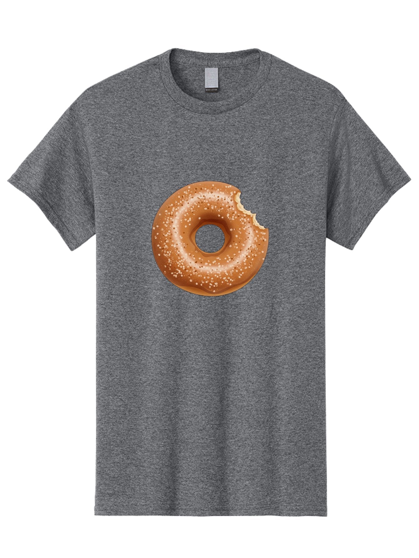 Glazed-Donut Men'S Graphic Tee, 100% Cotton, Comfortable Casual Summer Wear, Machine Washable, Glazed Donut, Bitten Donut, Sweet Treats, Tasty Desserts, Sugar-Coated, Donut With Bite Taken, Indulgent Snack, Baked Goods Baa737 11