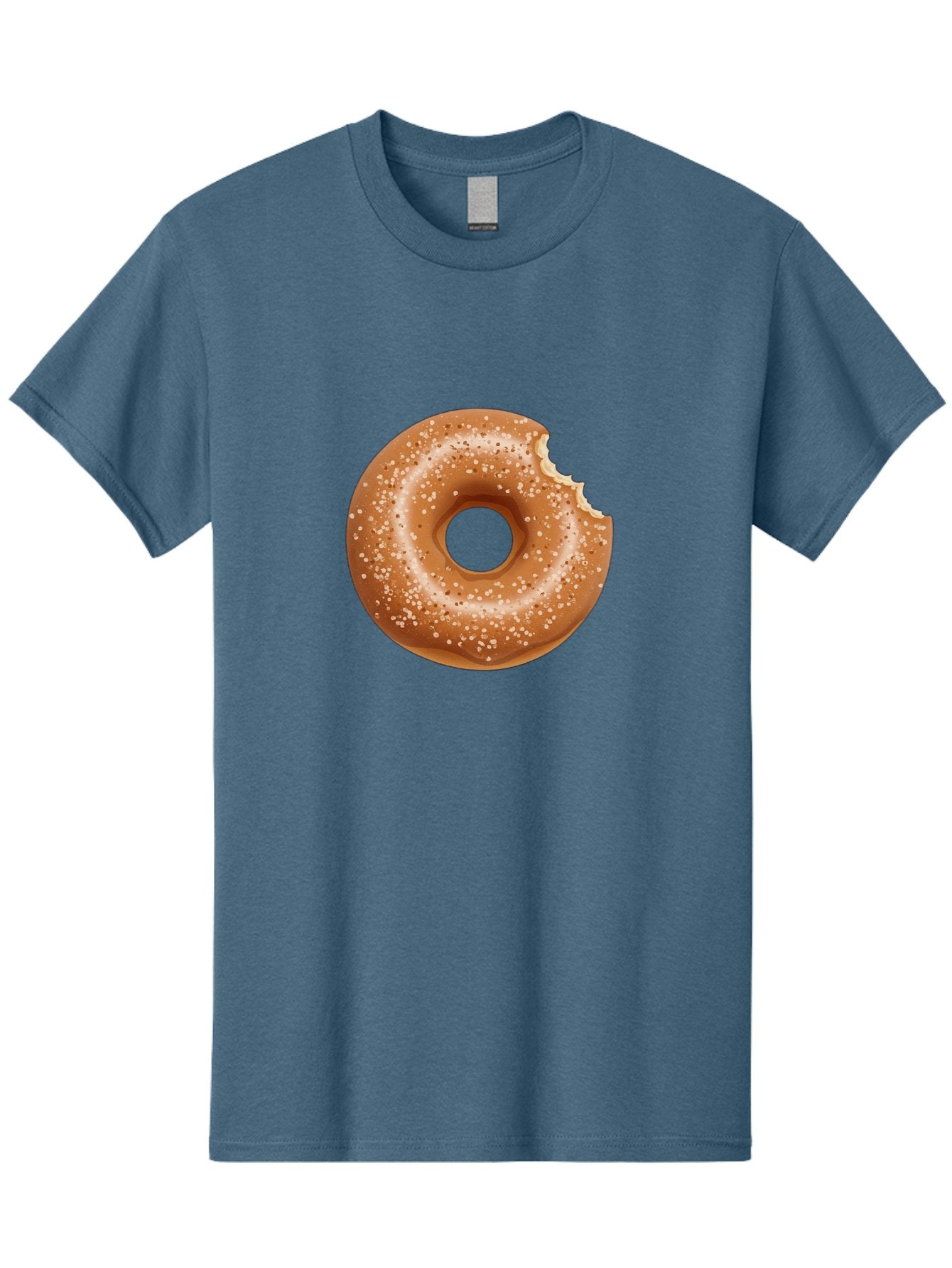 Glazed-Donut Men'S Graphic Tee, 100% Cotton, Comfortable Casual Summer Wear, Machine Washable, Glazed Donut, Bitten Donut, Sweet Treats, Tasty Desserts, Sugar-Coated, Donut With Bite Taken, Indulgent Snack, Baked Goods Baa737 8