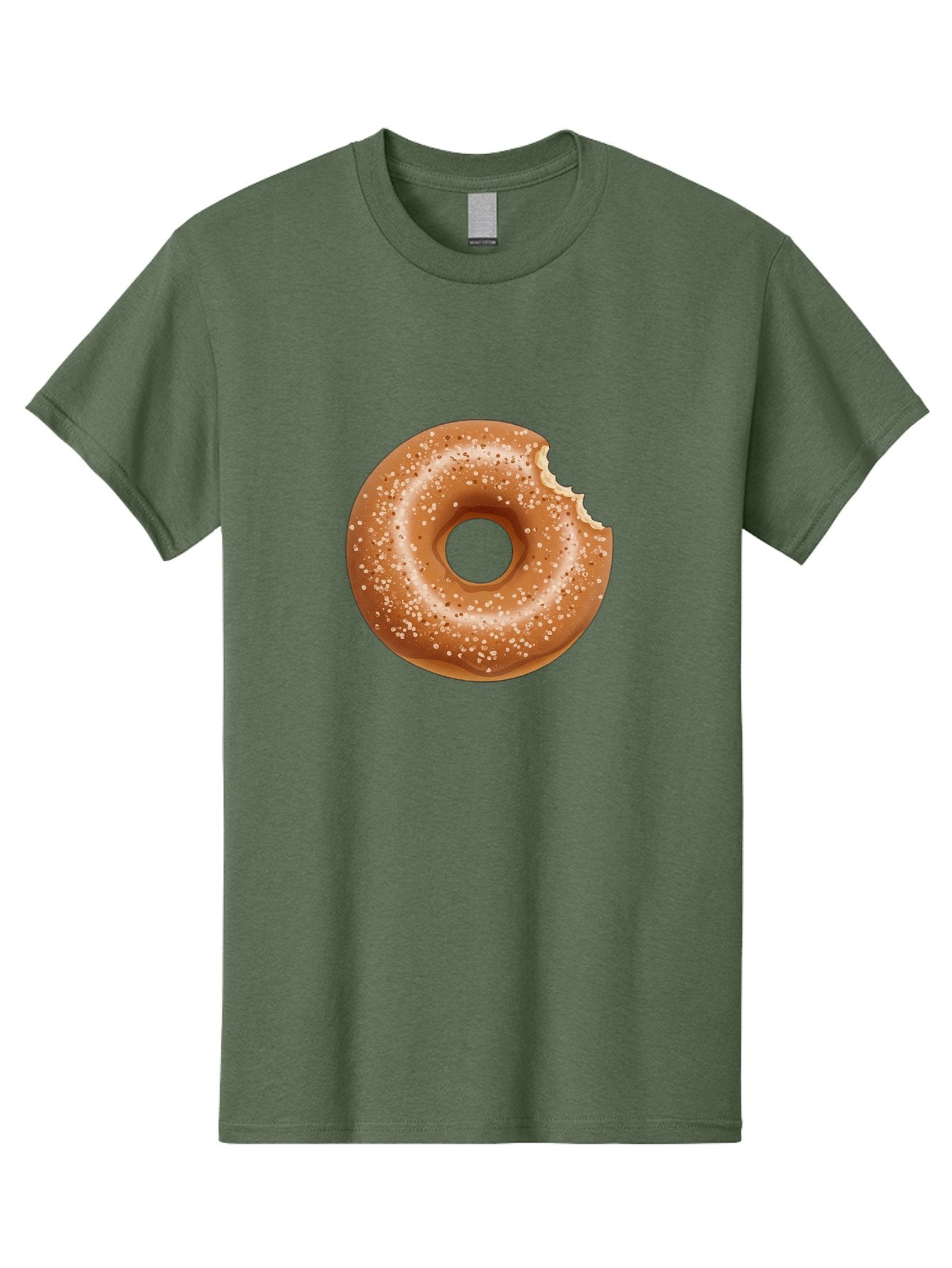 Glazed-Donut Men'S Graphic Tee, 100% Cotton, Comfortable Casual Summer Wear, Machine Washable, Glazed Donut, Bitten Donut, Sweet Treats, Tasty Desserts, Sugar-Coated, Donut With Bite Taken, Indulgent Snack, Baked Goods Baa737 15