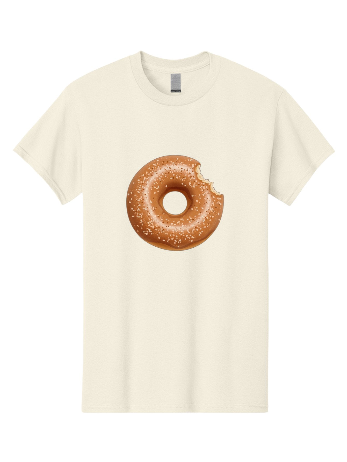 Glazed-Donut Men'S Graphic Tee, 100% Cotton, Comfortable Casual Summer Wear, Machine Washable, Glazed Donut, Bitten Donut, Sweet Treats, Tasty Desserts, Sugar-Coated, Donut With Bite Taken, Indulgent Snack, Baked Goods Baa737