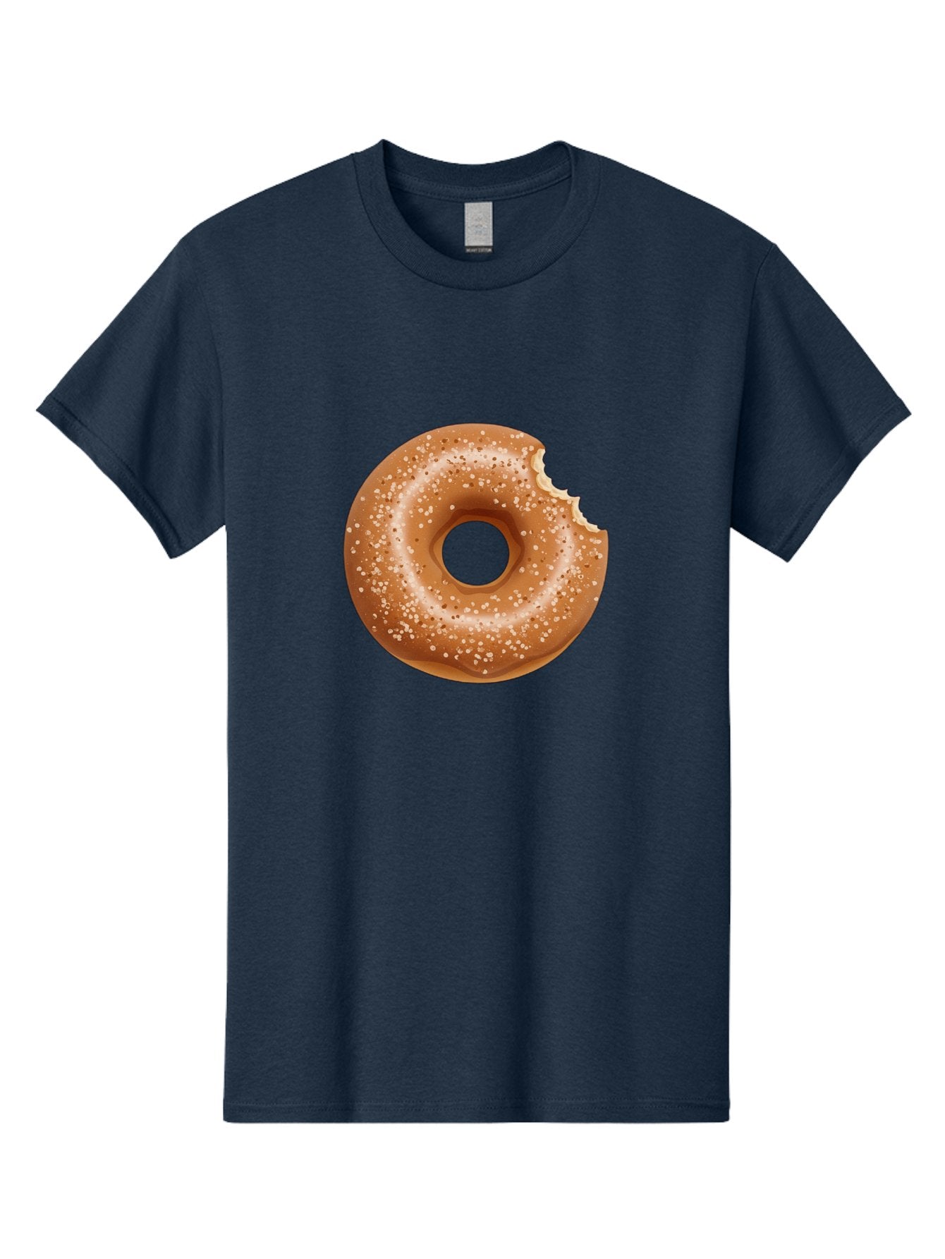 Glazed-Donut Men'S Graphic Tee, 100% Cotton, Comfortable Casual Summer Wear, Machine Washable, Glazed Donut, Bitten Donut, Sweet Treats, Tasty Desserts, Sugar-Coated, Donut With Bite Taken, Indulgent Snack, Baked Goods Baa737 6