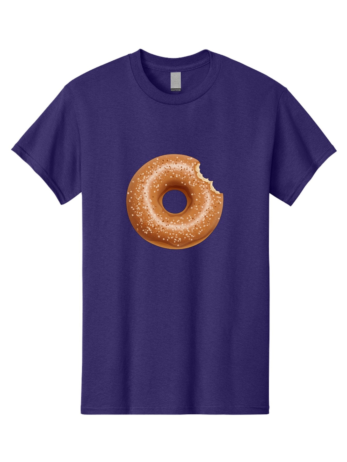 Glazed-Donut Men'S Graphic Tee, 100% Cotton, Comfortable Casual Summer Wear, Machine Washable, Glazed Donut, Bitten Donut, Sweet Treats, Tasty Desserts, Sugar-Coated, Donut With Bite Taken, Indulgent Snack, Baked Goods Baa737