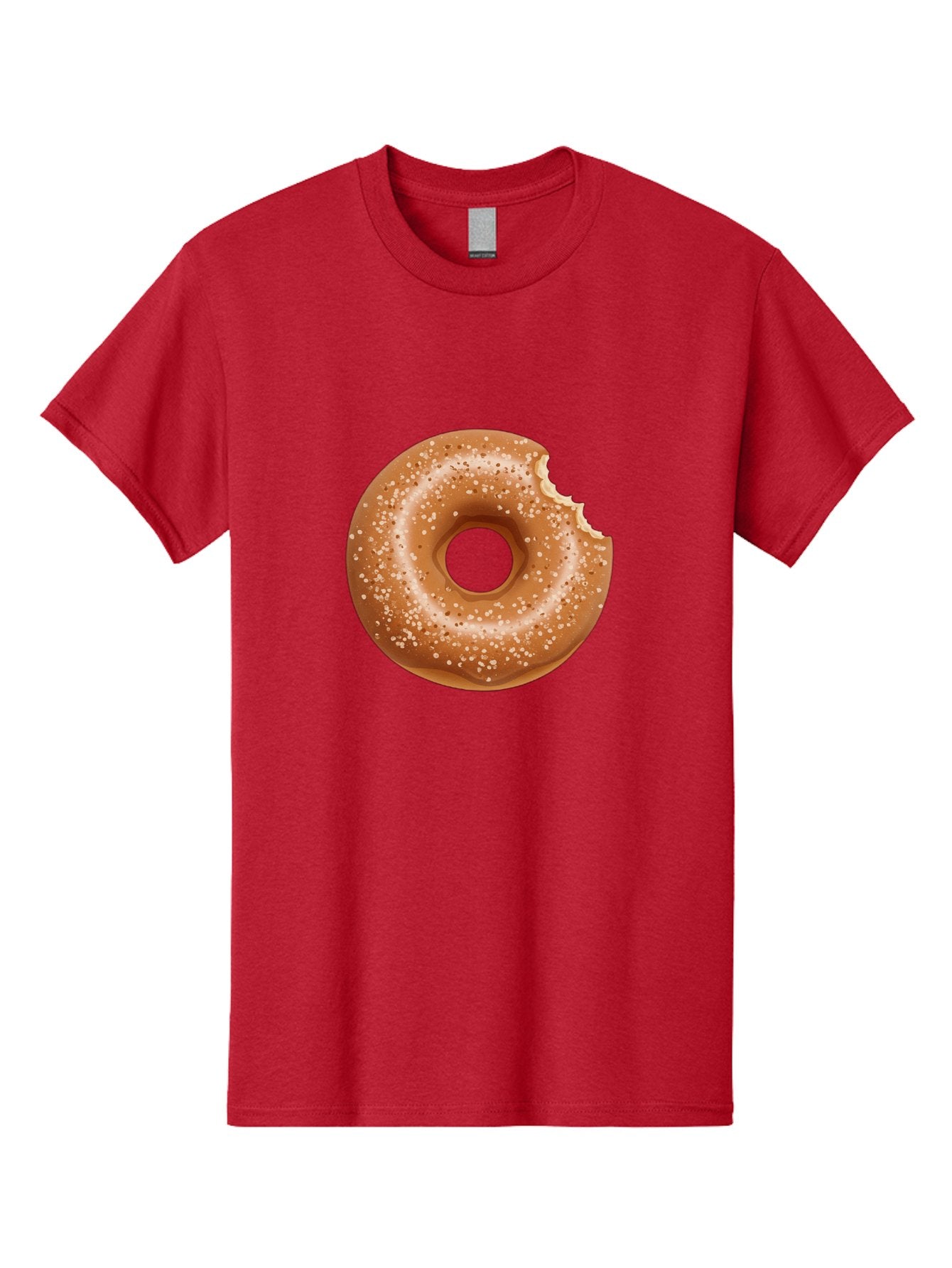 Glazed-Donut Men'S Graphic Tee, 100% Cotton, Comfortable Casual Summer Wear, Machine Washable, Glazed Donut, Bitten Donut, Sweet Treats, Tasty Desserts, Sugar-Coated, Donut With Bite Taken, Indulgent Snack, Baked Goods Baa737 12